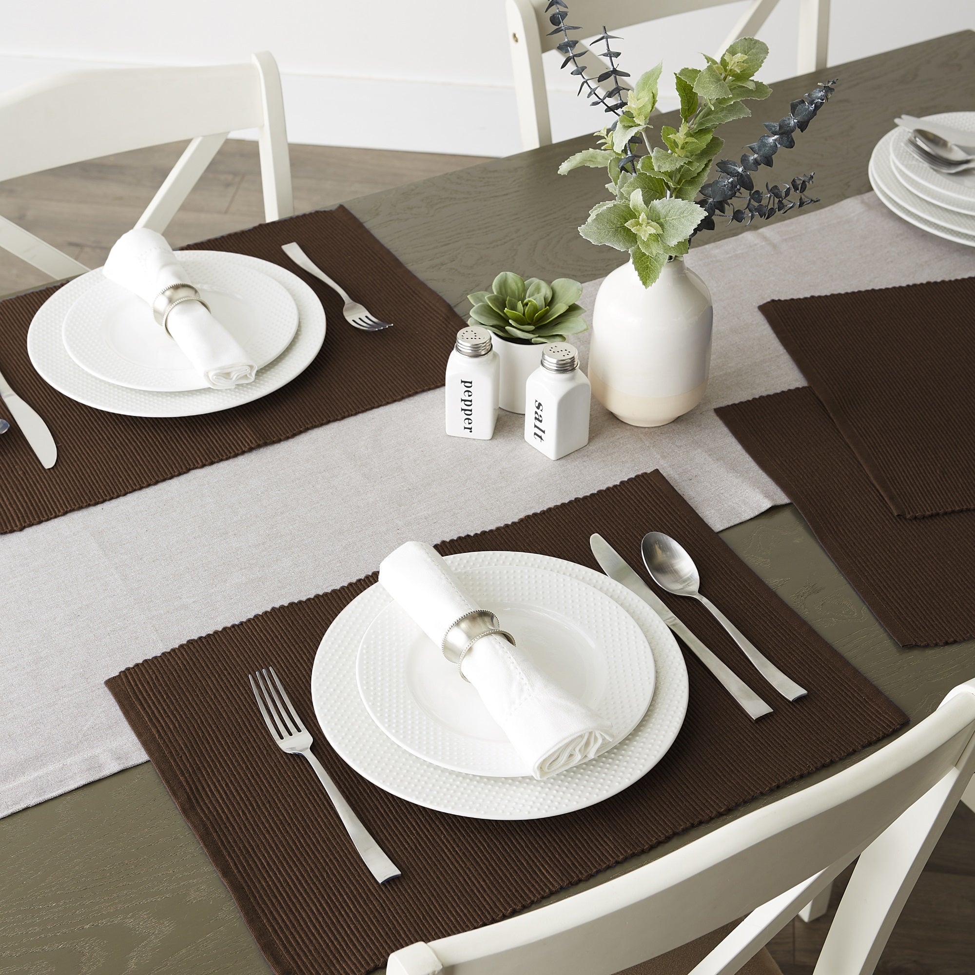 PLACEMAT DARK BROWN Set of 6