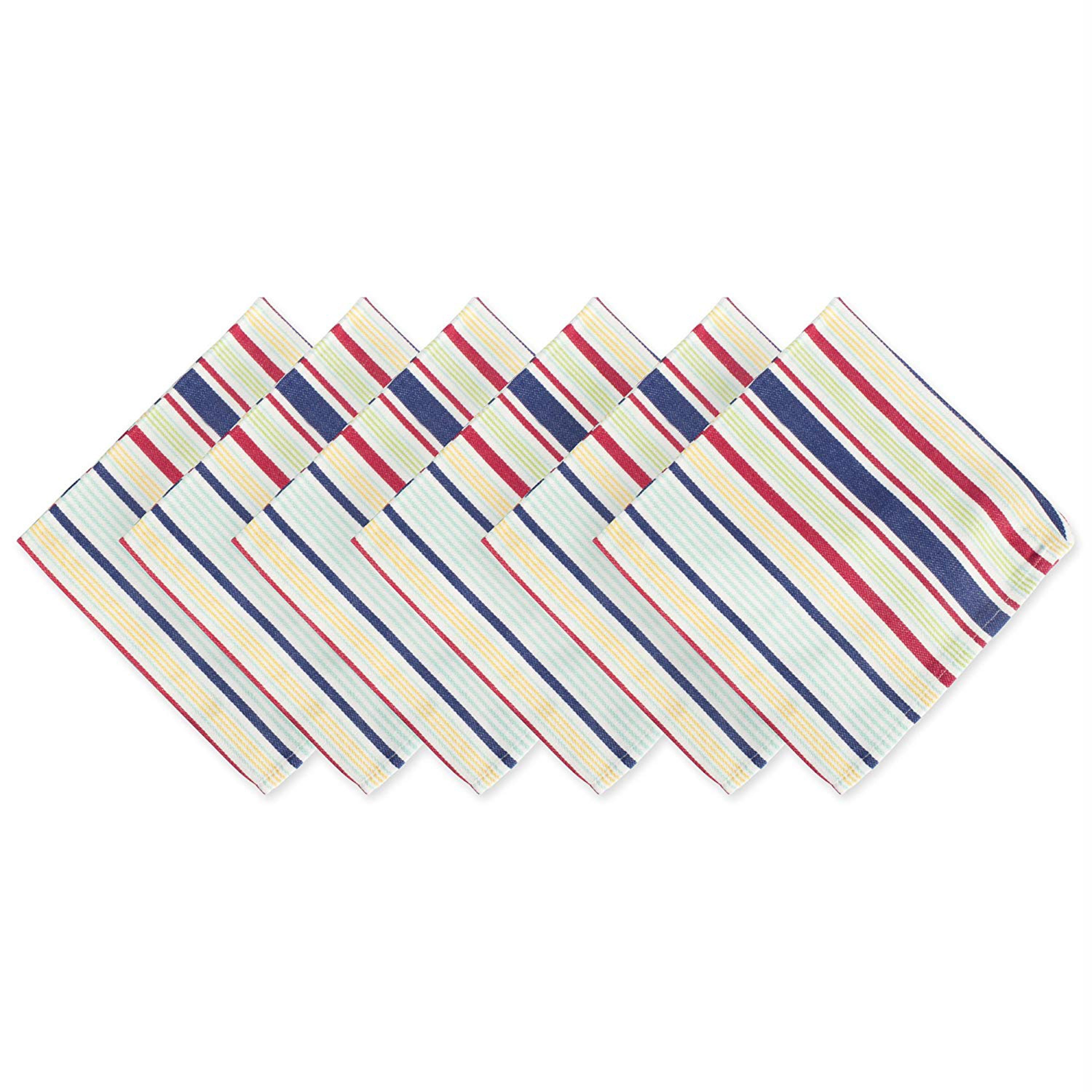 Dii Basic Primary Saturated Stripe Napkin (Set Of 6)