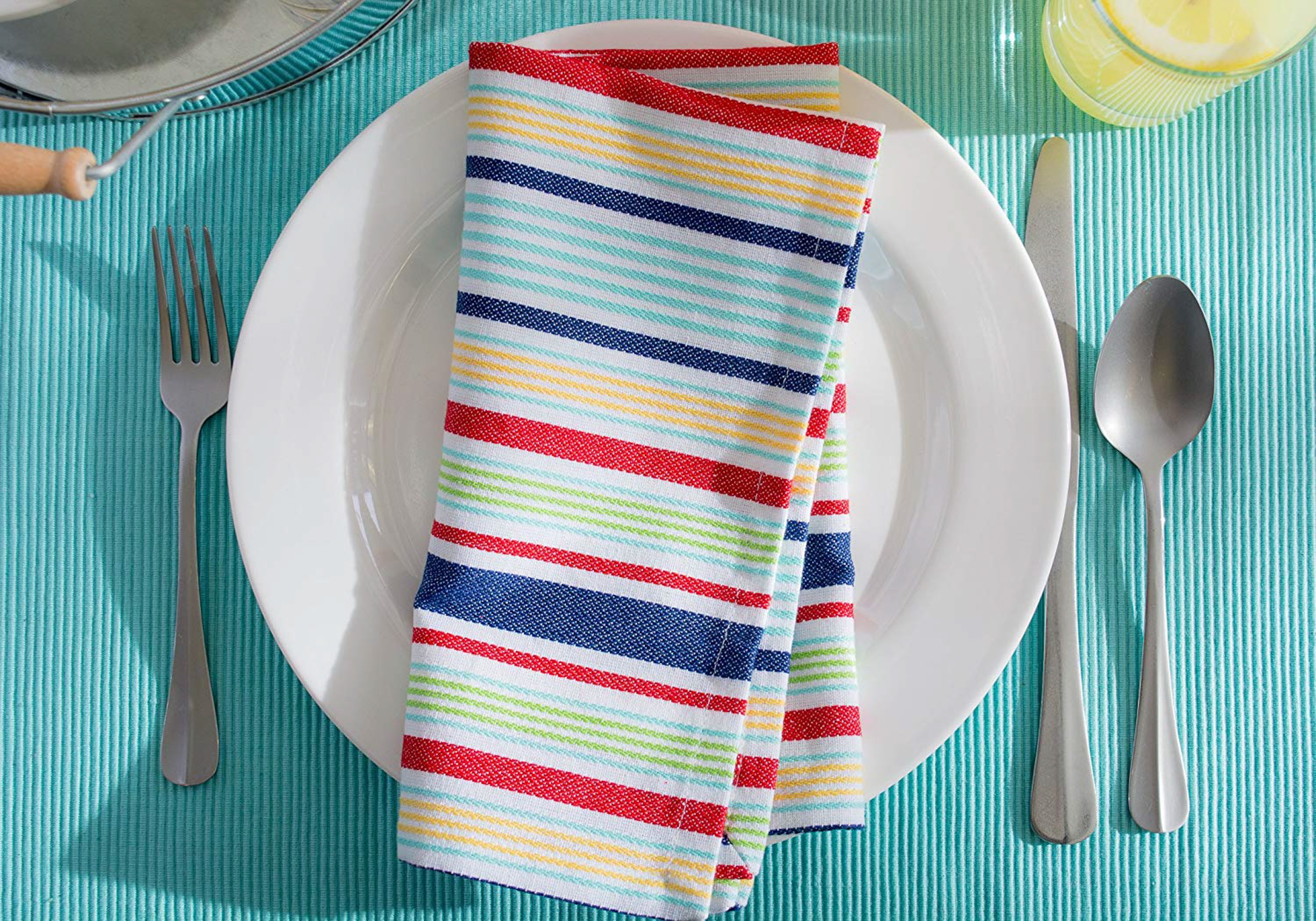 DII Basic Primary Saturated Stripe Napkin (Set of 6)