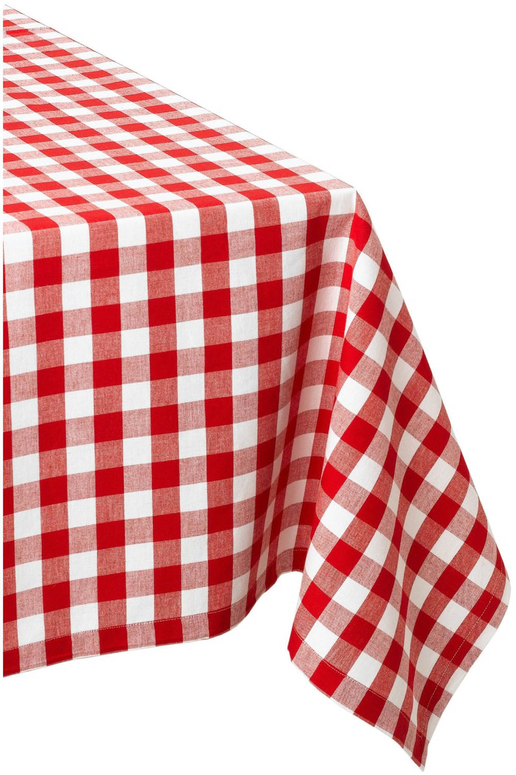 Dii Red/White Checkers Tablecloth