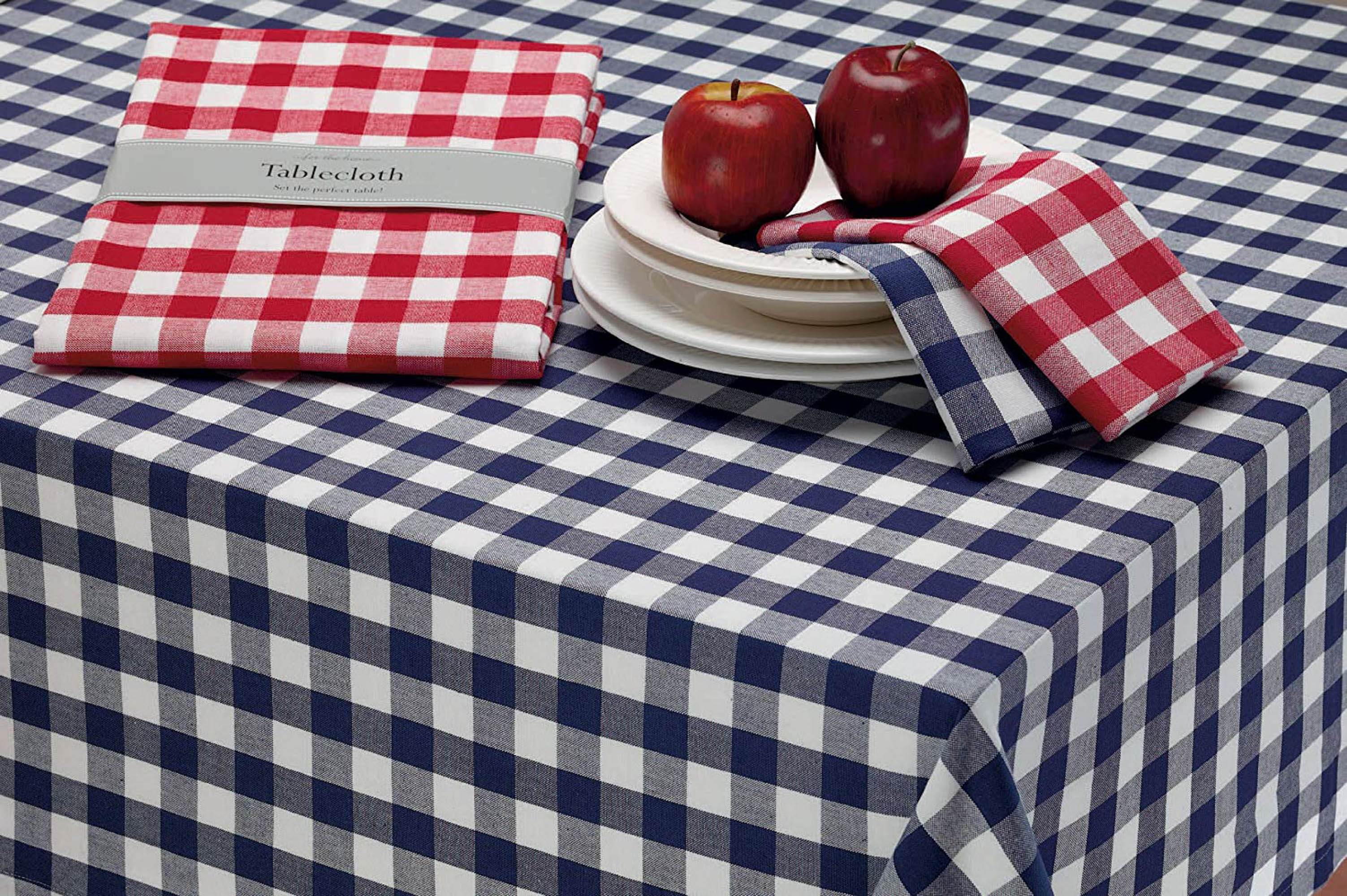 DII Red/White Checkers Tablecloth