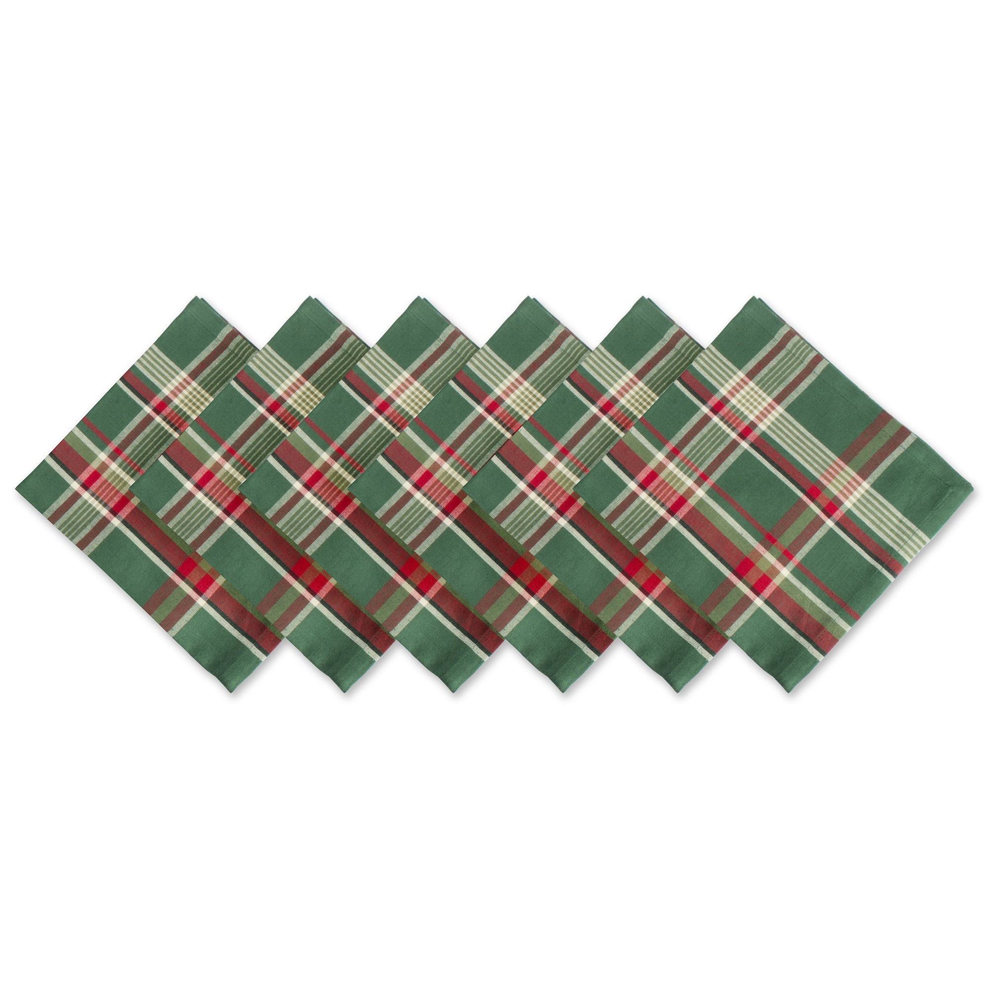 Dii Dark Green Plaid Napkin (Set Of 6)