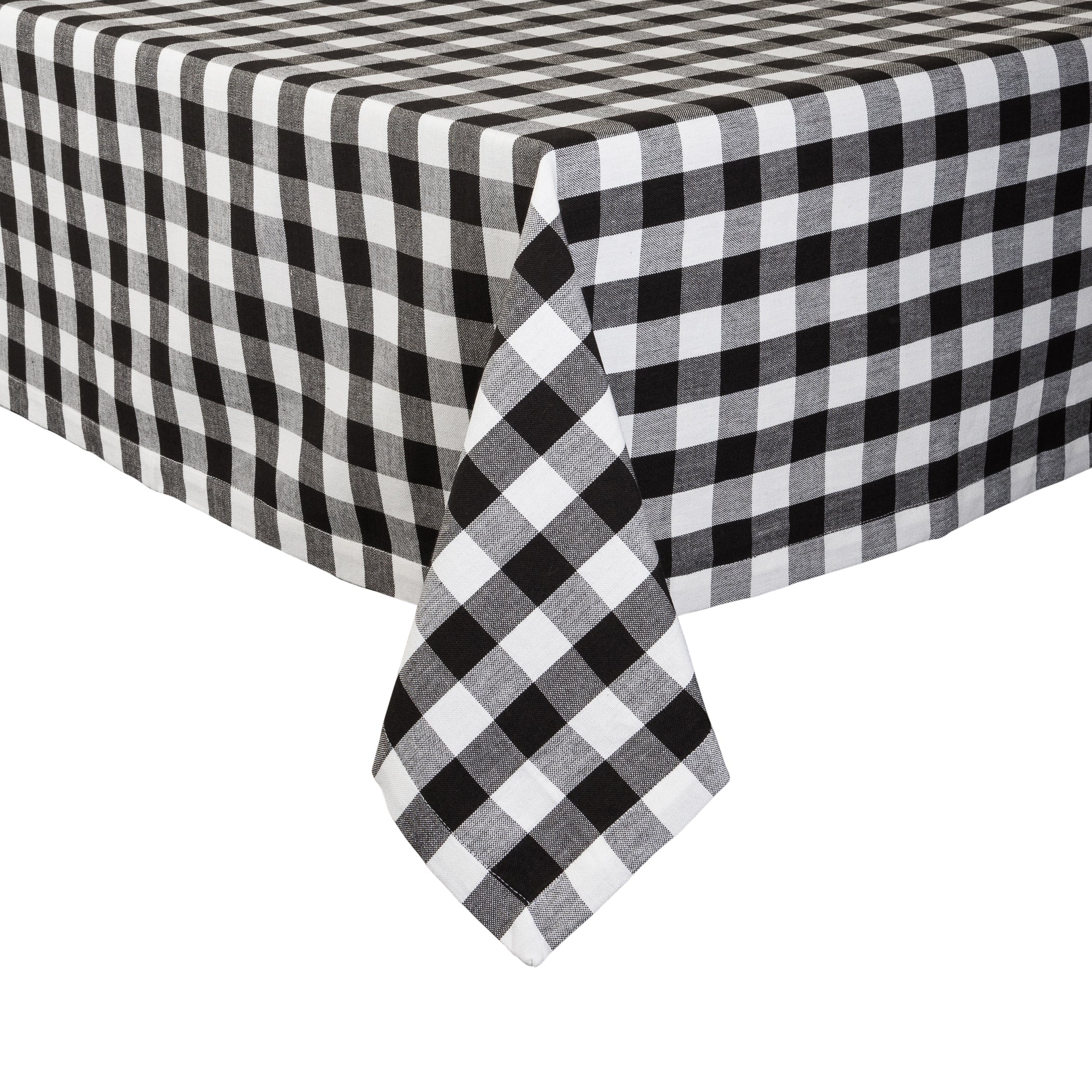 Dii Black/White Checkers Tablecloth
