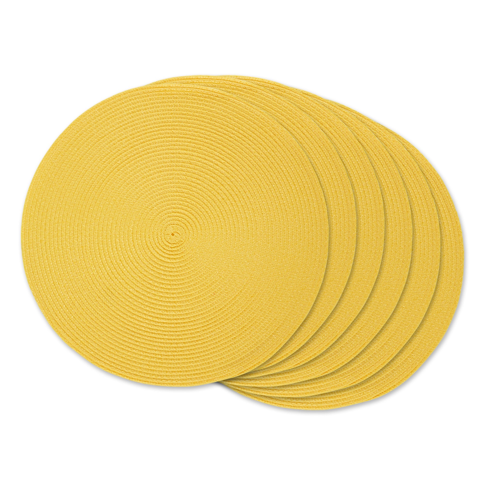 Dii Yellow Round Polypropylene Woven Placemat (Set Of 6)