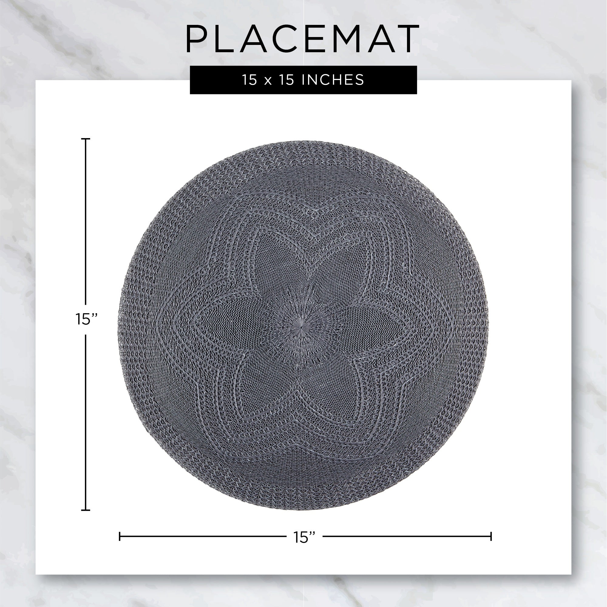 DII Yellow Round Polypropylene Woven Placemat (Set of 6)