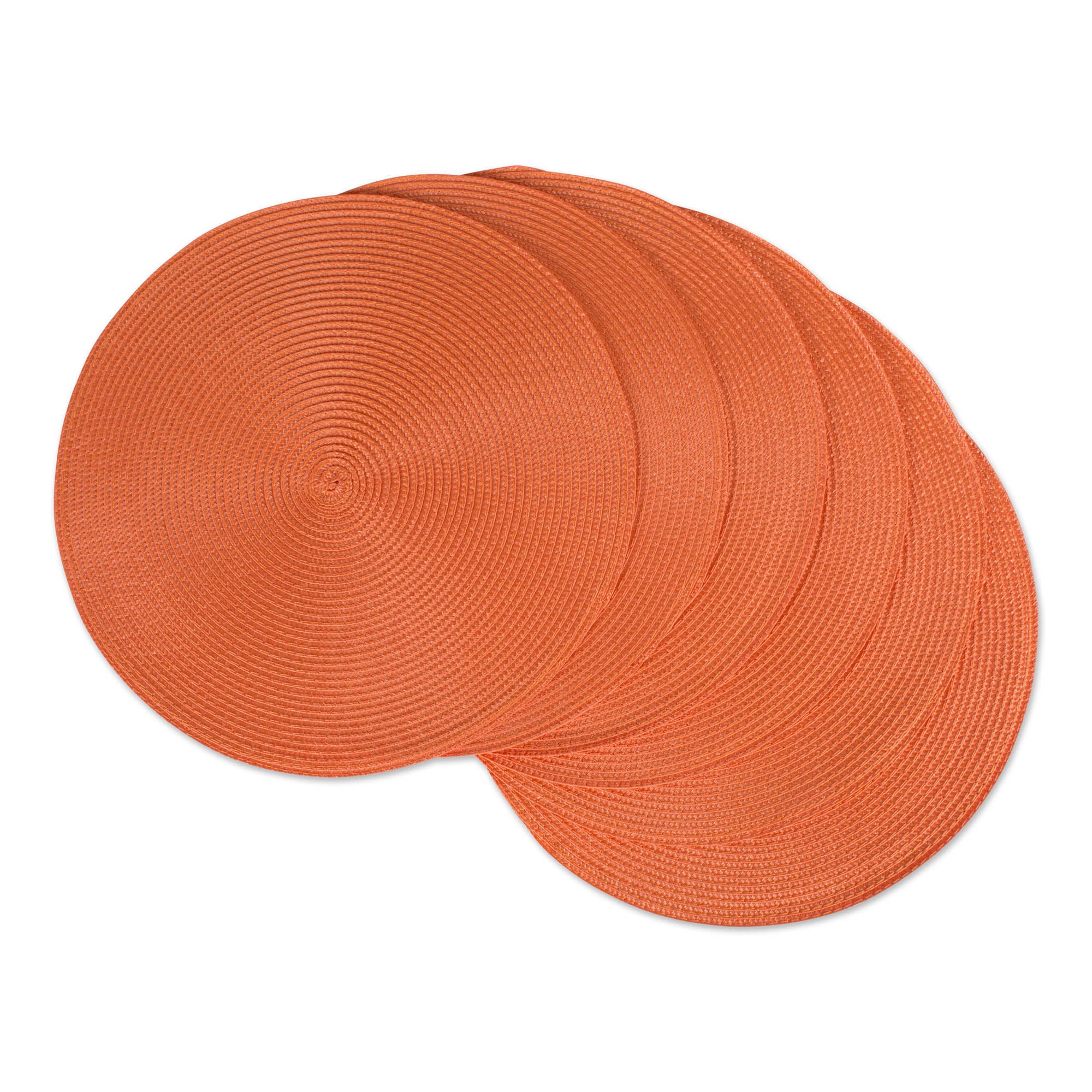 Dii Orange Round Polypropylene Woven Placemat (Set Of 6)