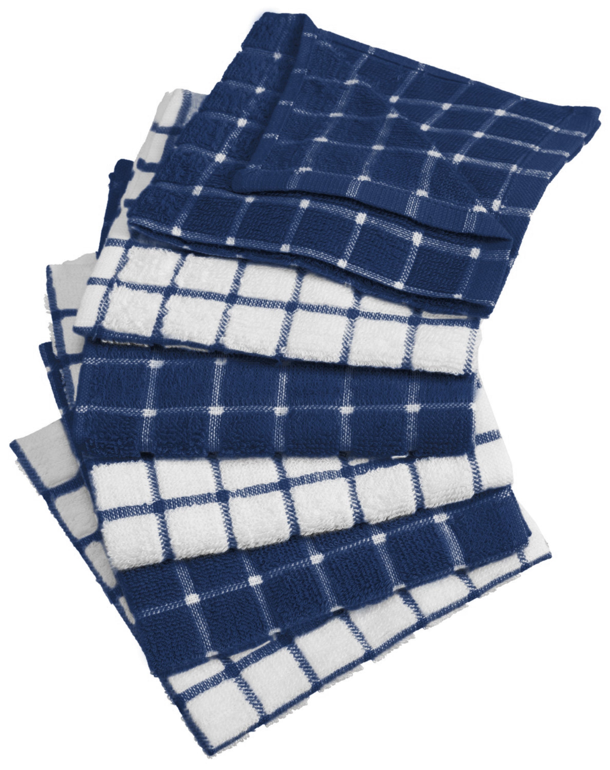 Dii Nautical Blue Combo Windowpane Dishcloth (Set Of 6)