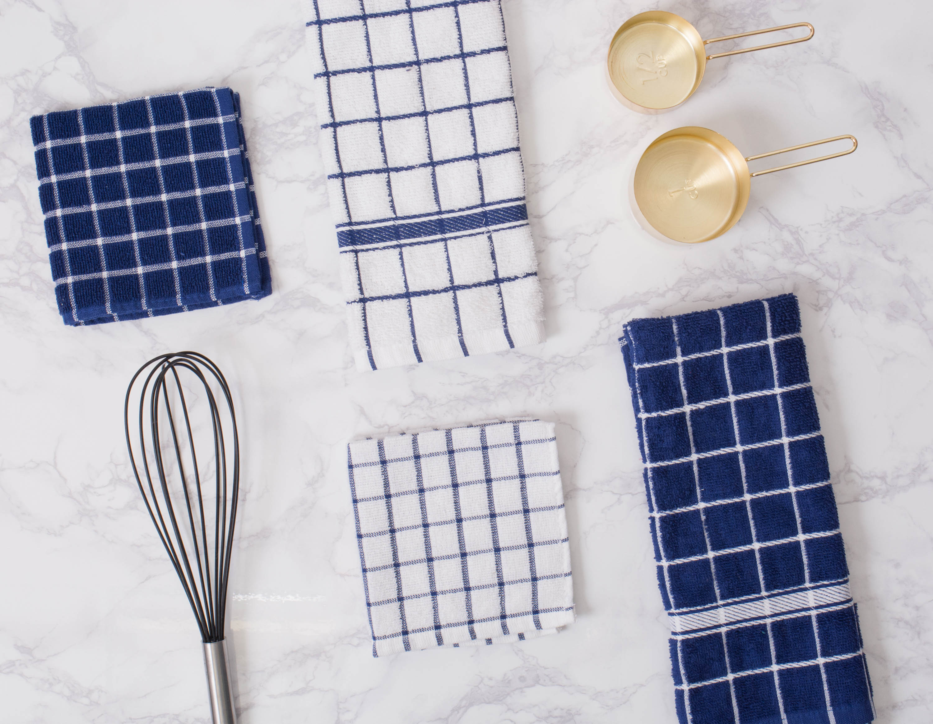 DII Nautical Blue Combo Windowpane Dishcloth (Set of 6)