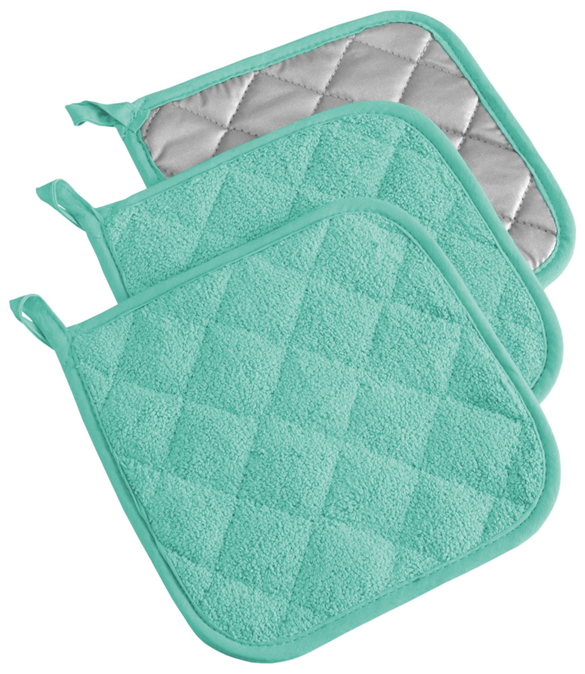Dii Aqua Terry Potholder (Set Of 3)
