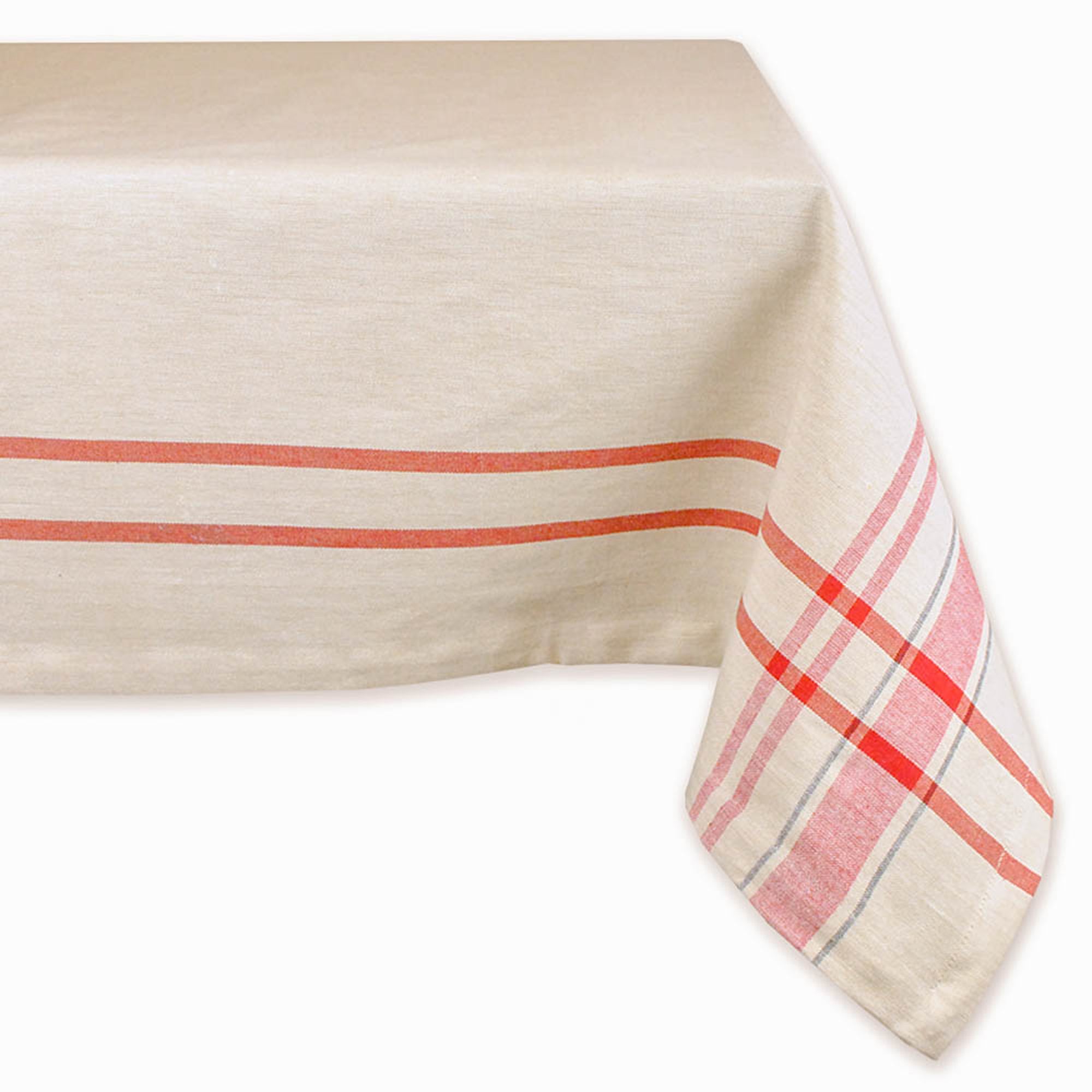 Dii Red French Stripe Tablecloth