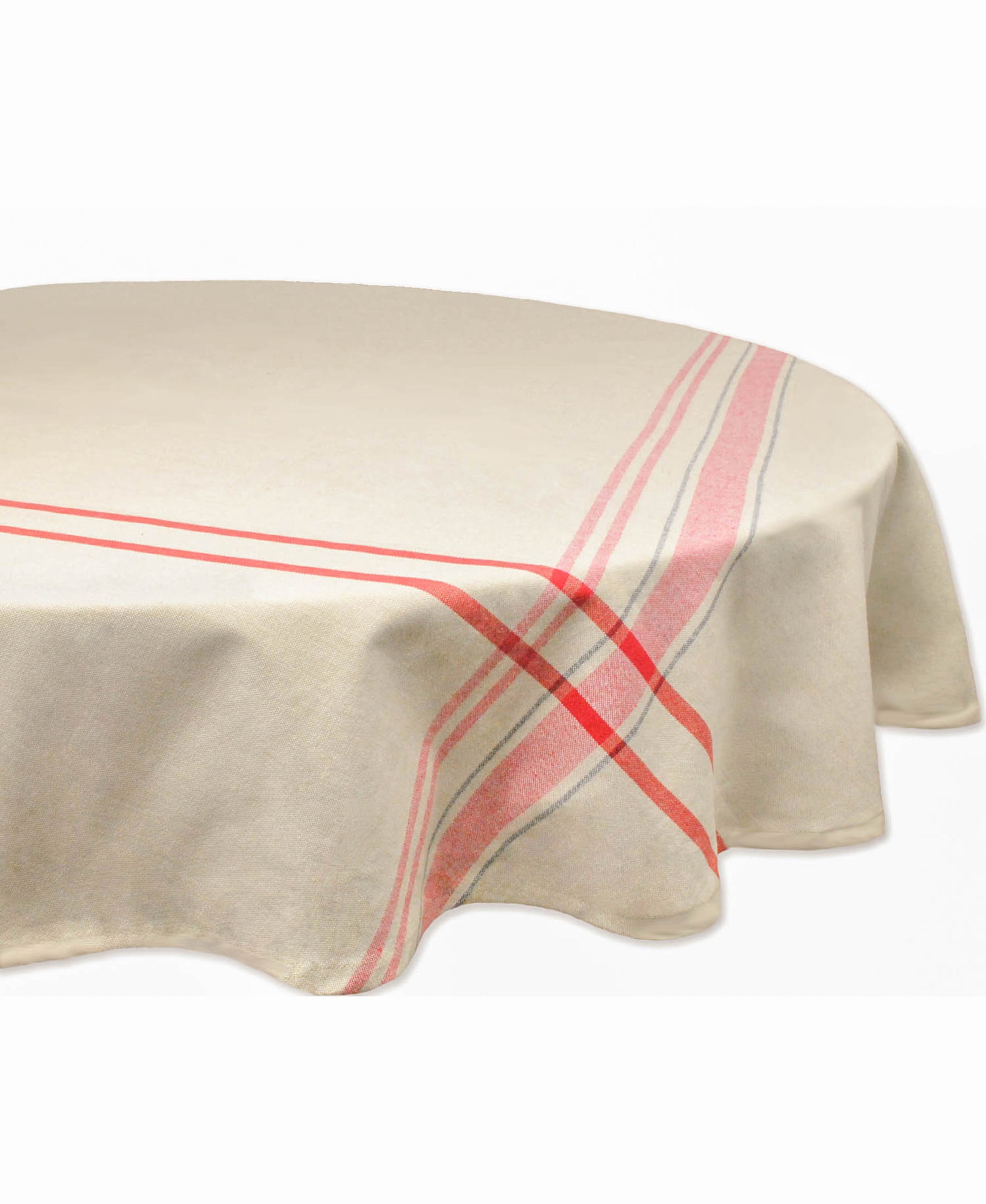 Dii Red French Stripe Tablecloth 70 Round