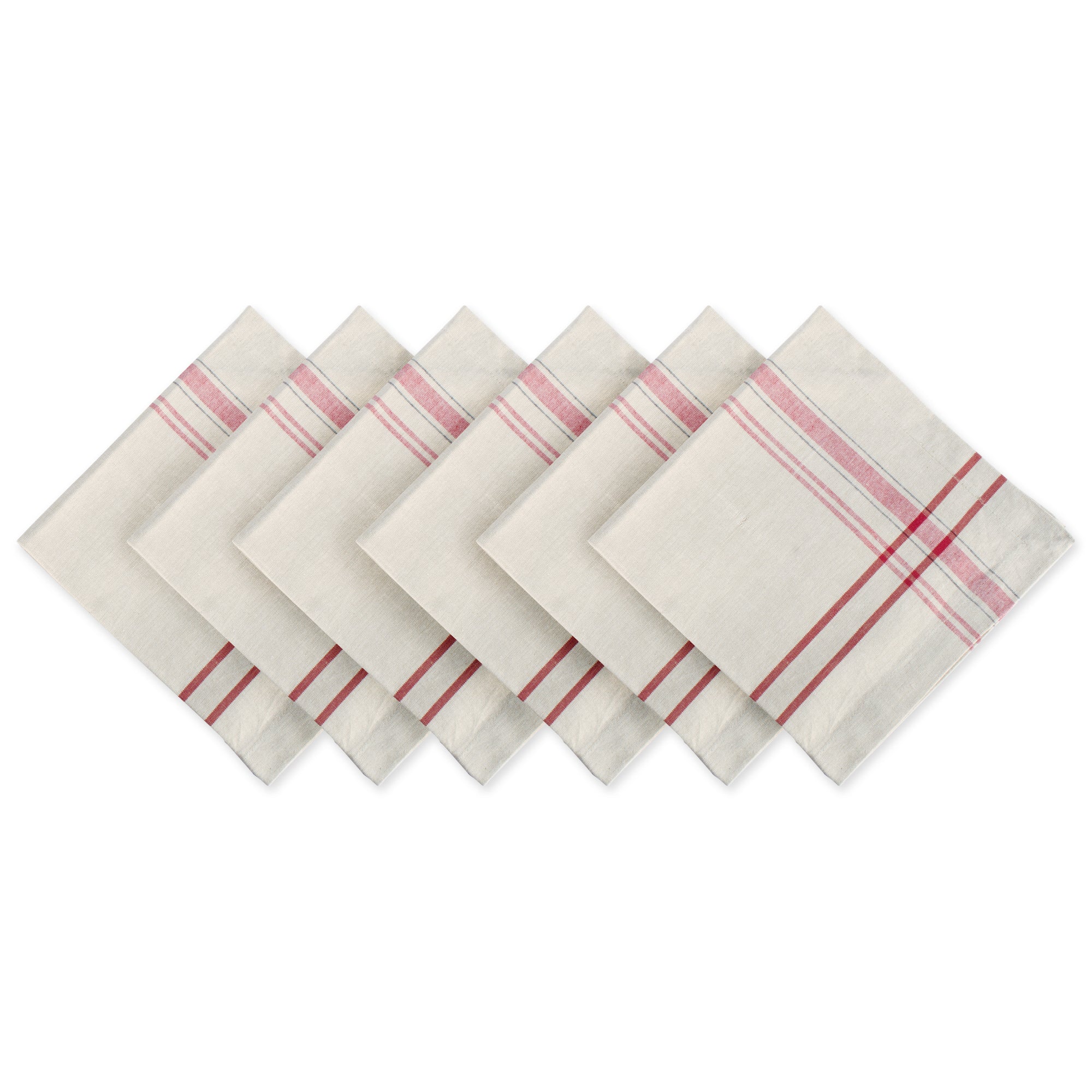 Dii Red French Stripe Napkin (Set Of 6)