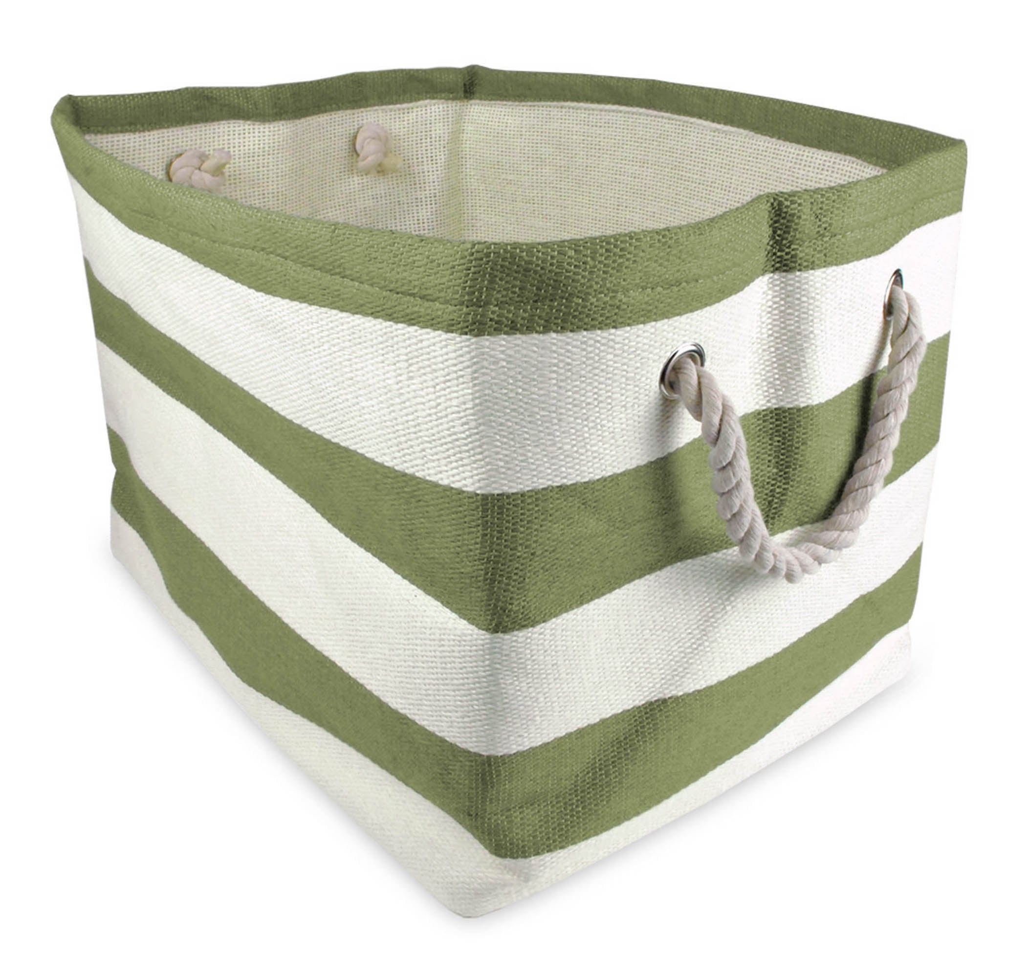 Dii Paper Bin Stripe Olive Green Rectangle Large