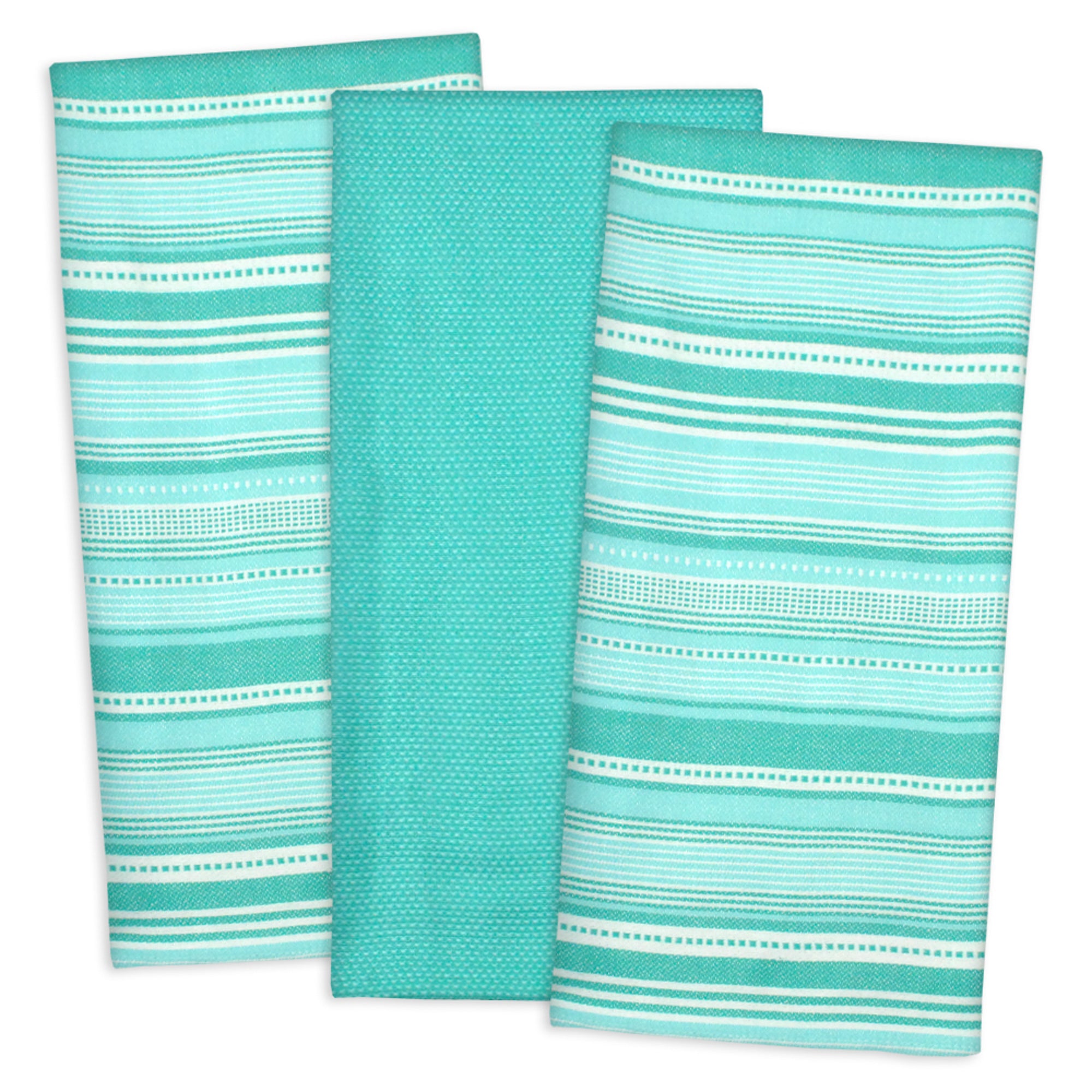 Dii Aqua Urban Stripe Dishtowel (Set Of 3)