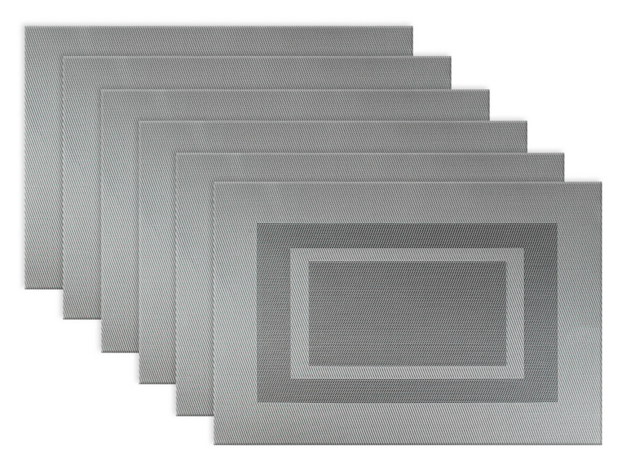 Dii Gray Pvc Doubleframe Placemat (Set Of 6)