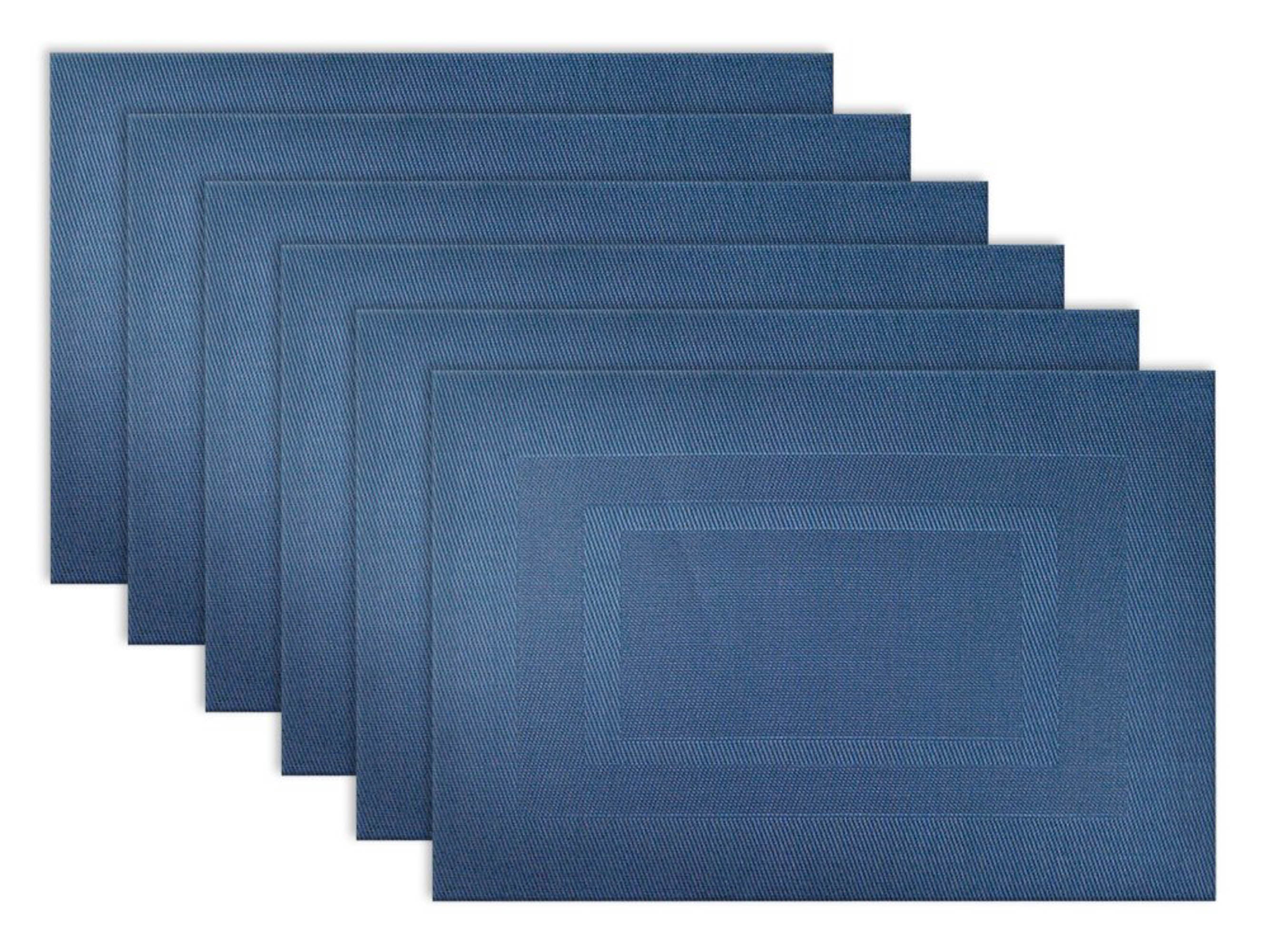 Dii Nautical Blue Pvc Doubleframe Placemat (Set Of 6)