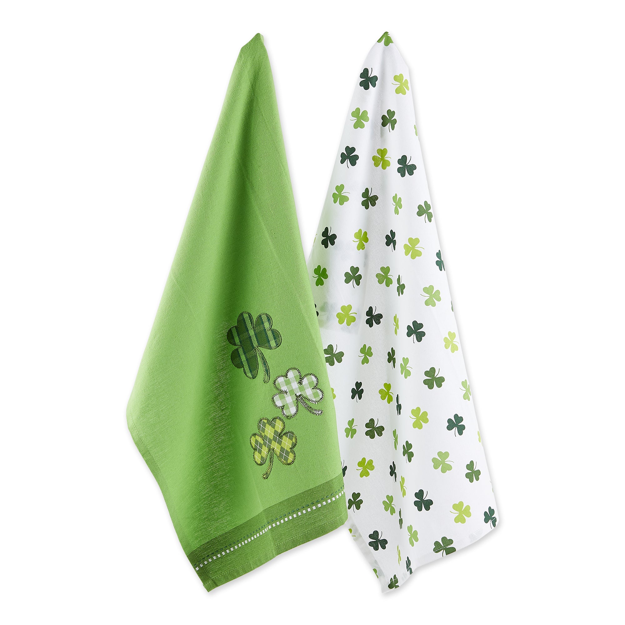 Dii Assorted Green / White Lucky Day Dishtowel (Set Of 2)
