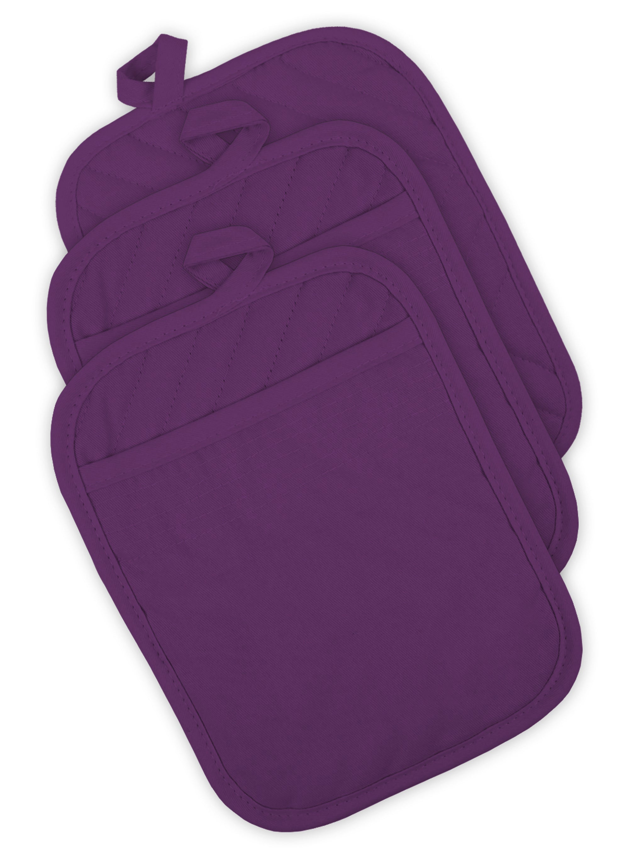Dii Eggplant Quilted Potholder (Set Of 3)