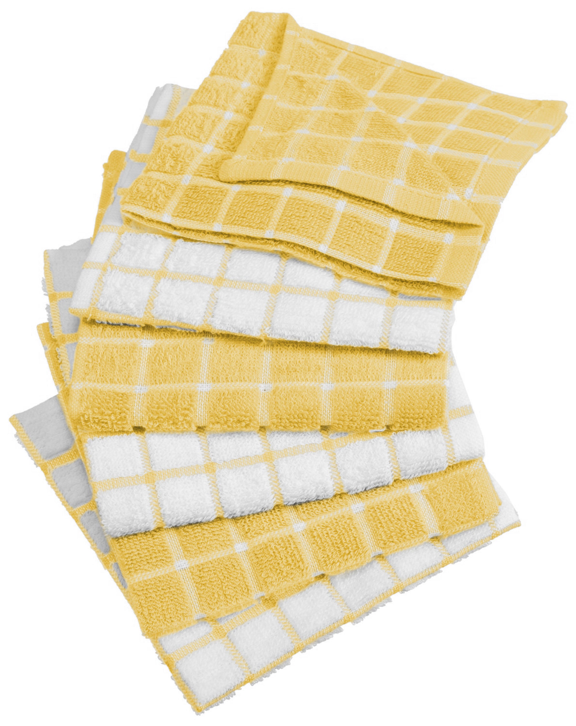 Dii Yellow Combo Windowpane Dishcloth (Set Of 6)