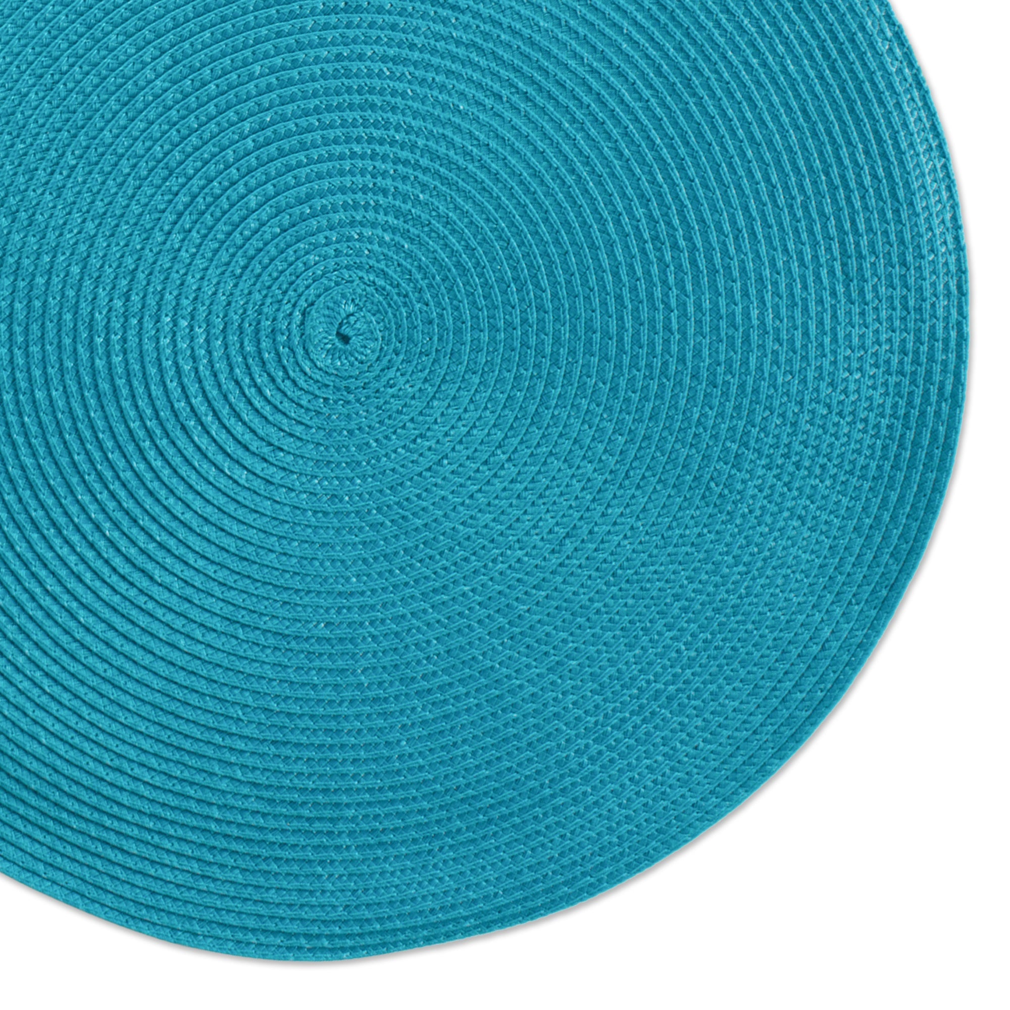 PLACEMAT ROUND PP WOVEN BAJA BLUE Set of 6