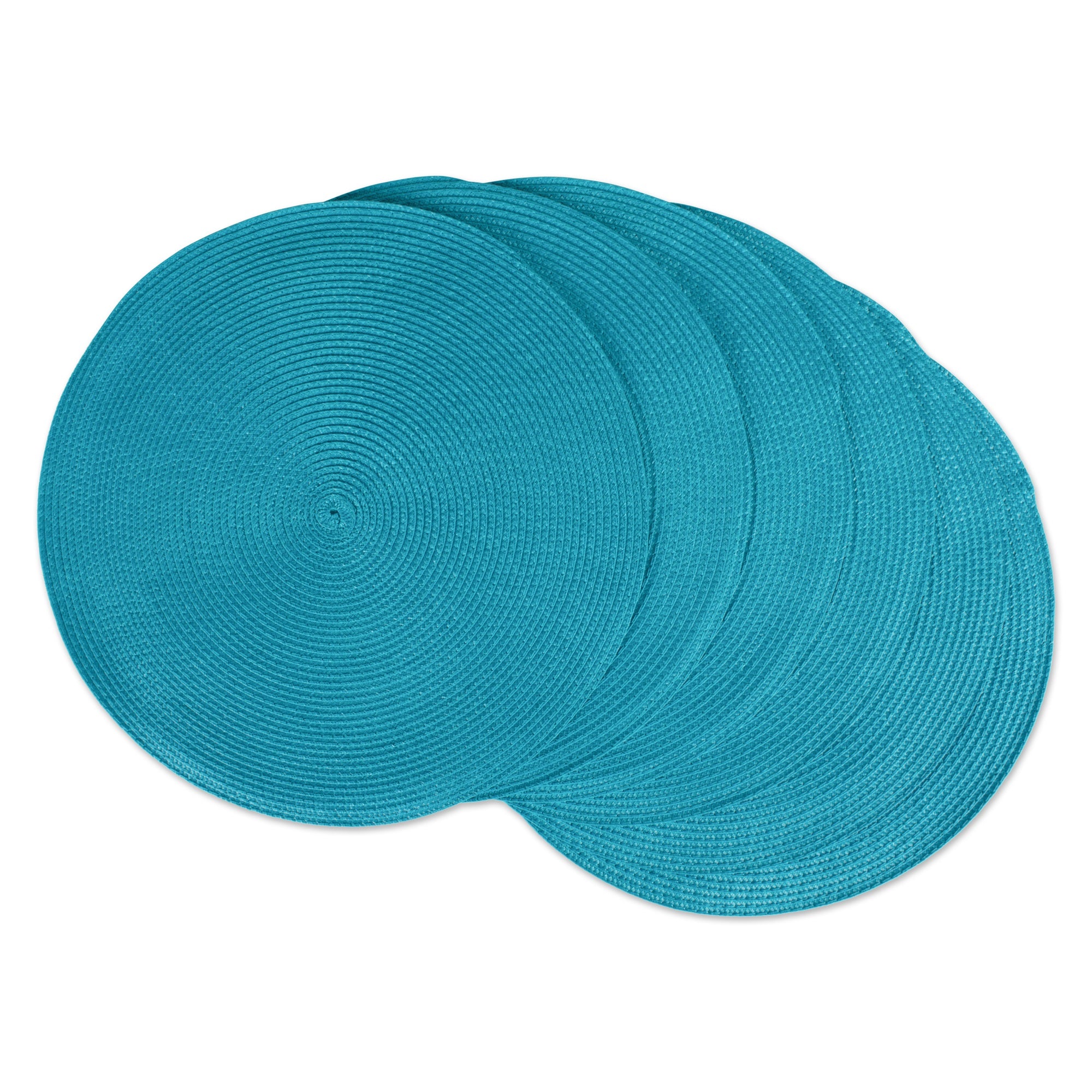 PLACEMAT ROUND PP WOVEN BAJA BLUE Set of 6