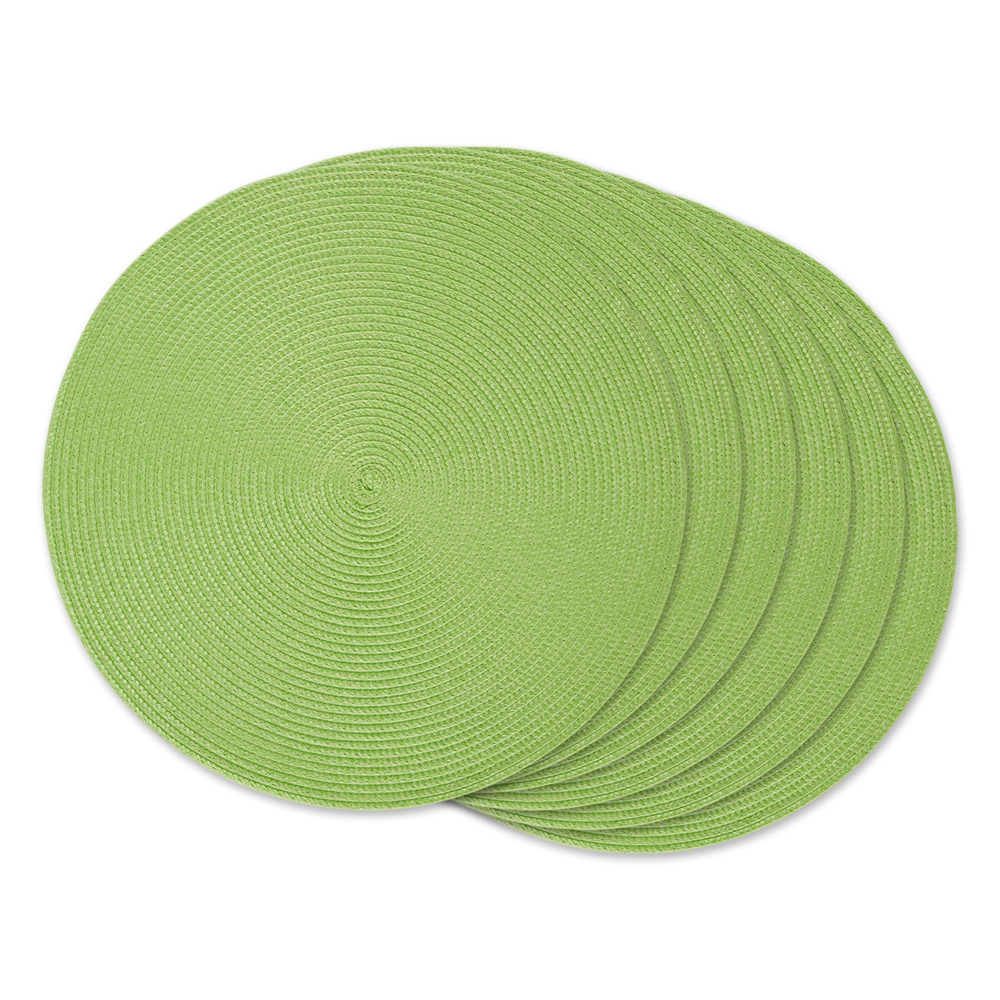 Placemat Round Woven Lime Set Of 6