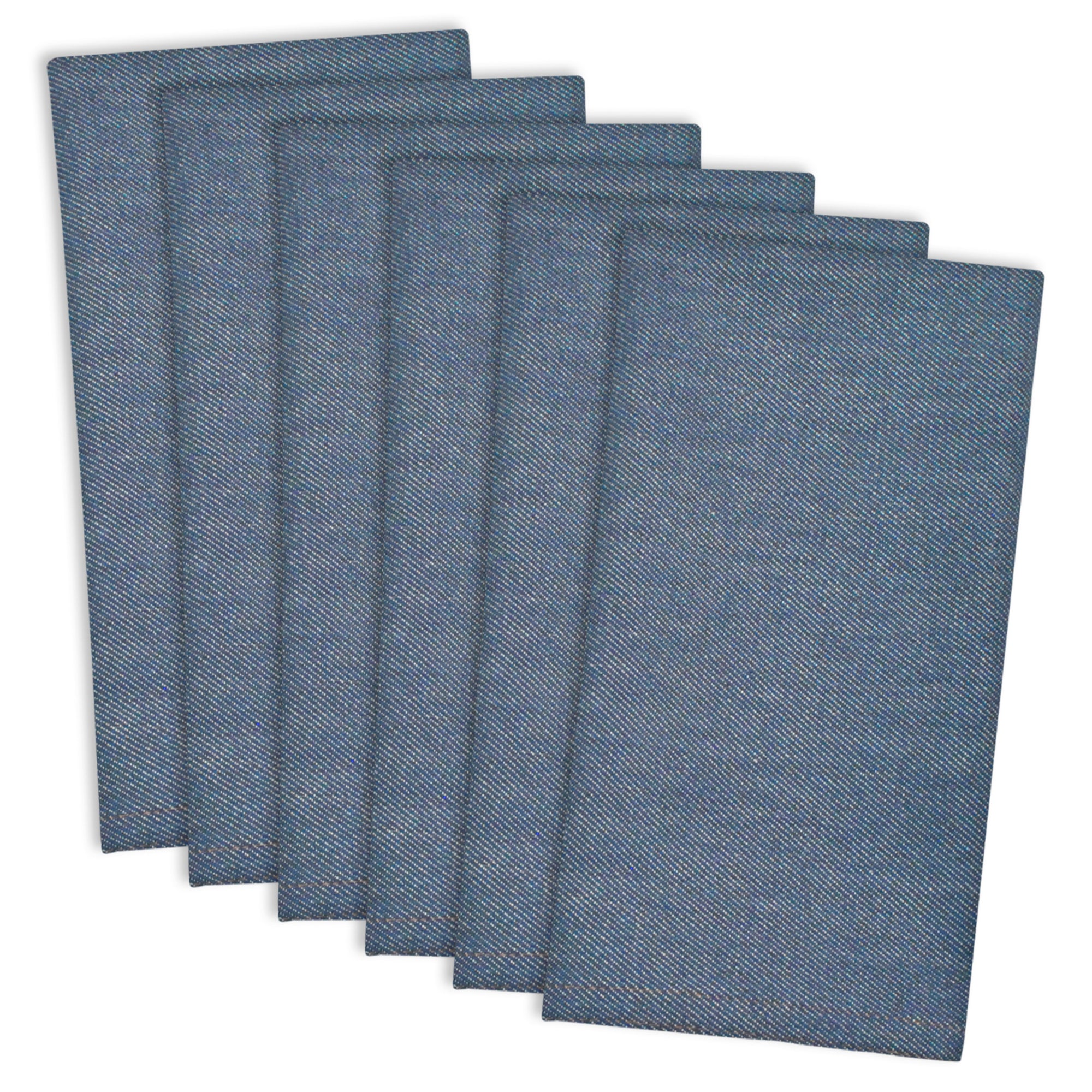 Dii Denim Embroidered Jeans Napkin (Set Of 6)