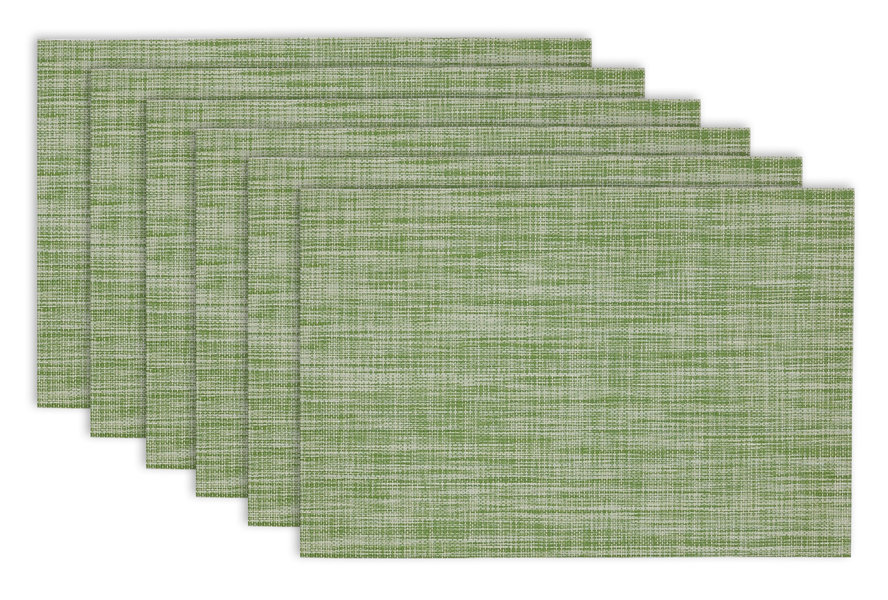 Dii Fig Green Pvc Tweed Placemat (Set Of 6)