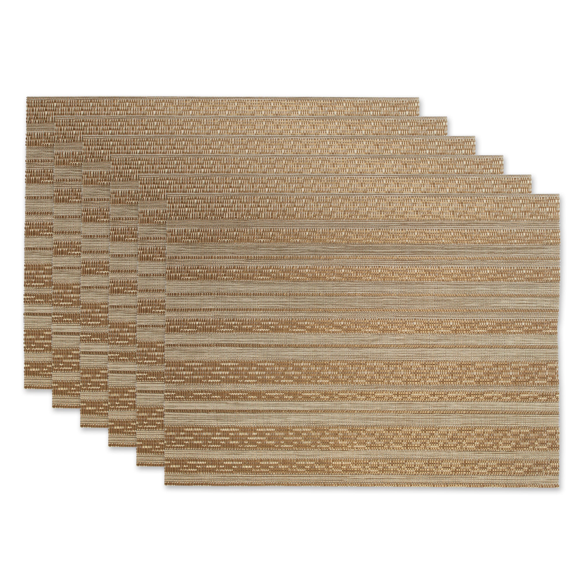 Dii Metallic Gold Pvc Basketweave Placemat (Set Of 6)