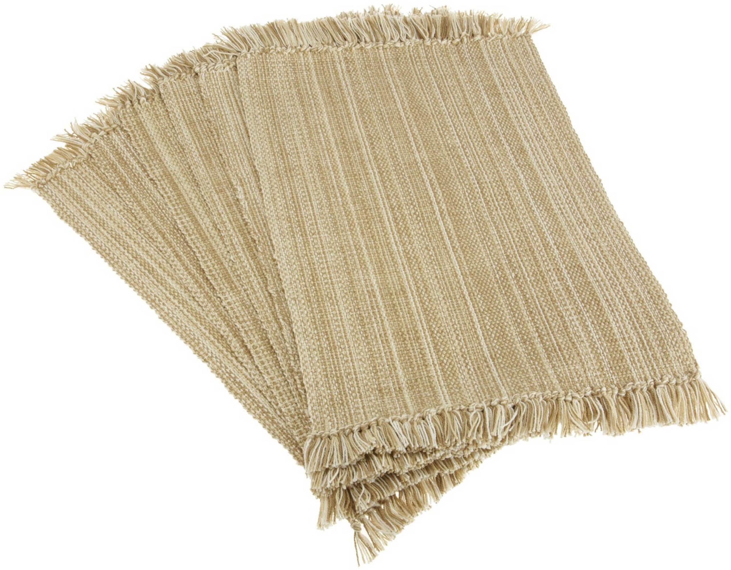 Dii Variegated Natural Fringe Placemat (Set Of 6)