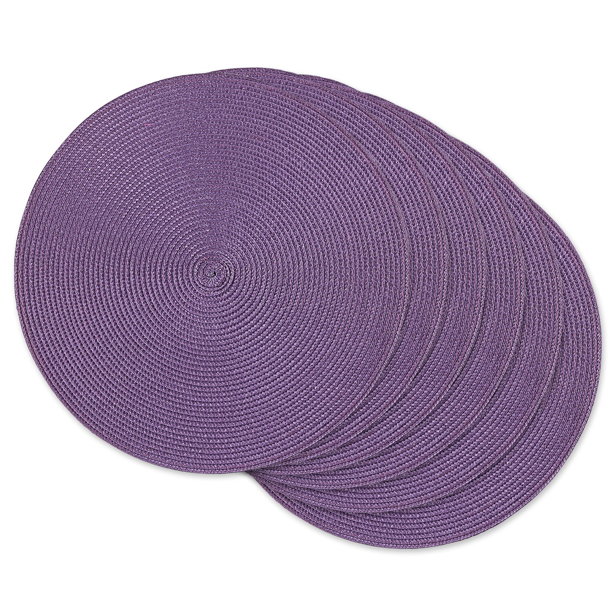 Dii Eggplant Round Polypropylene Woven Placemat (Set Of 6)