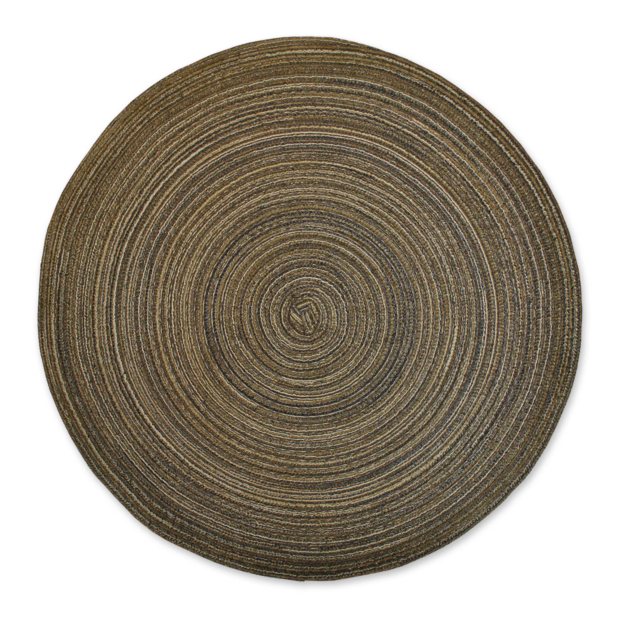 DII Variegated Brown Round Polypropylene Woven Placemat (Set of 6)