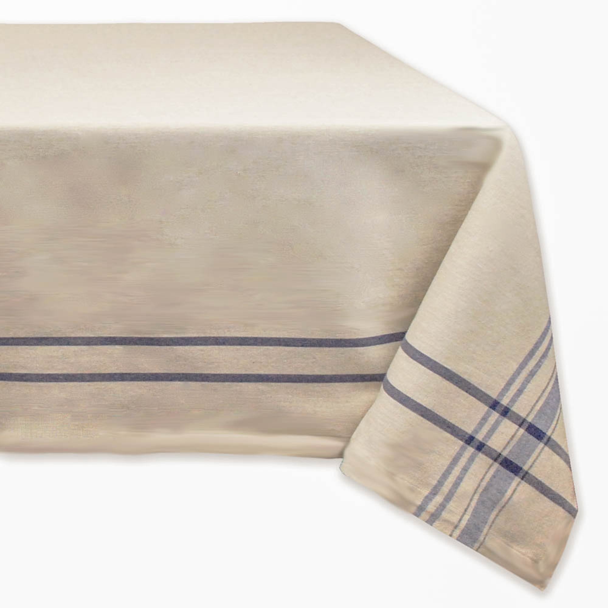 Dii Nautical Blue French Stripe Tablecloth