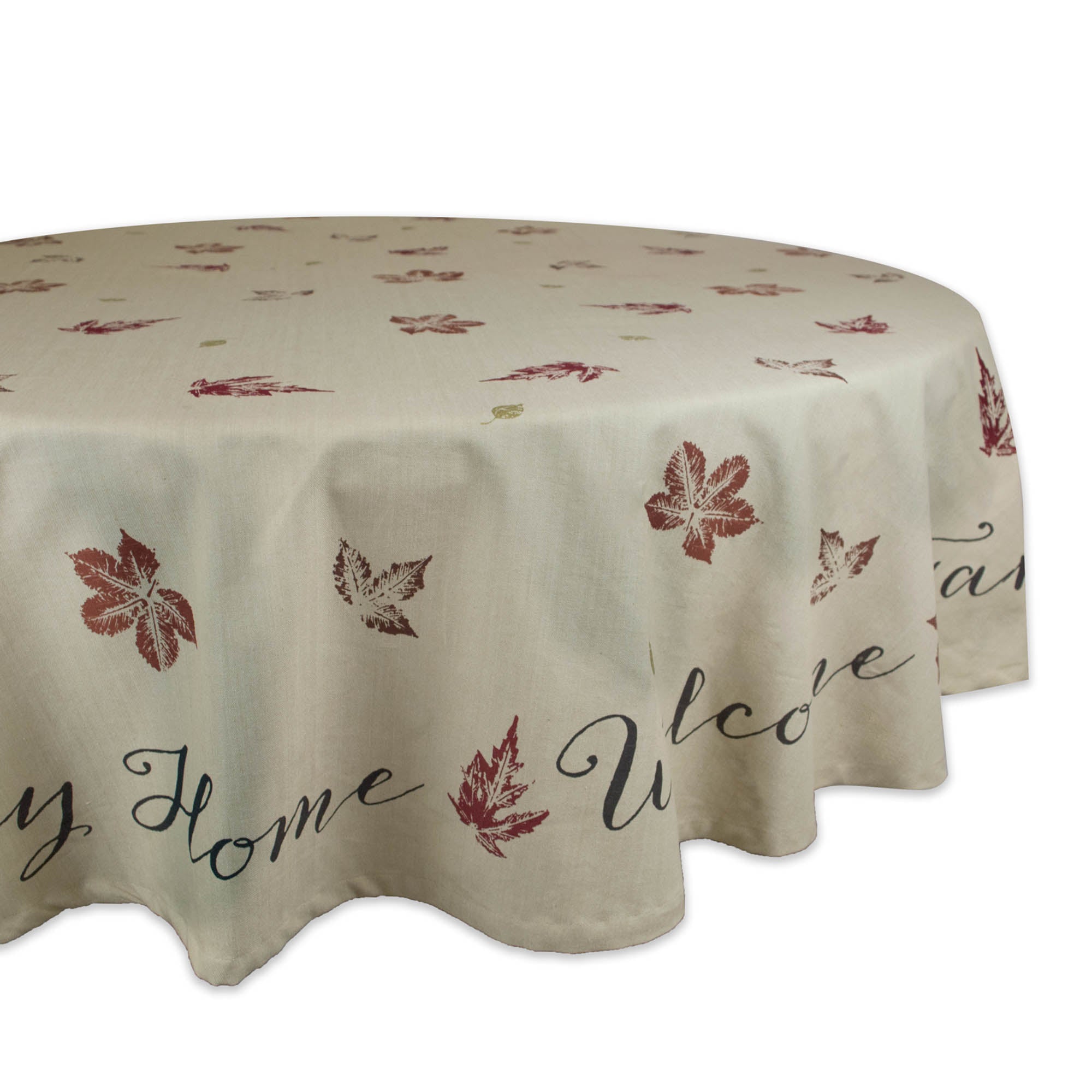 Dii Rustic Leaves Print Tablecloth 70 Round