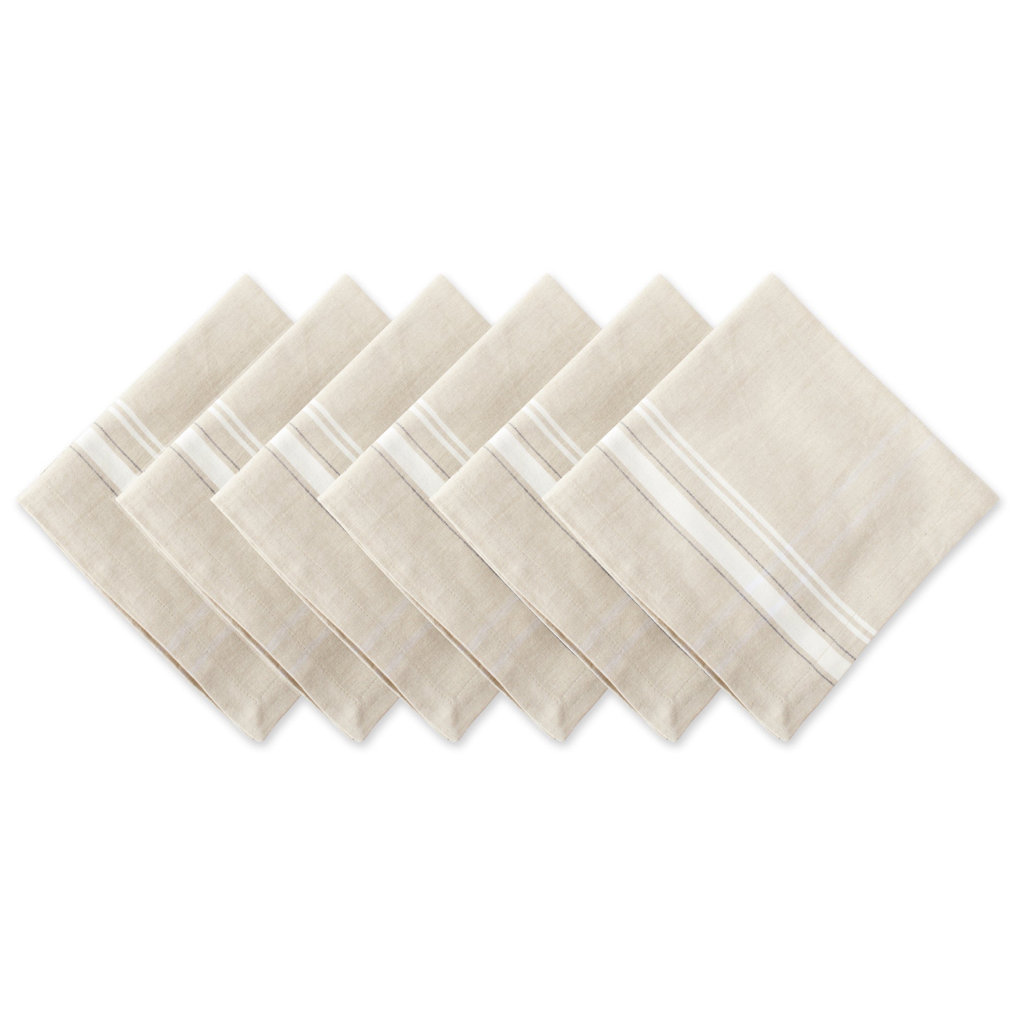 Dii White French Stripe Napkin (Set Of 6)