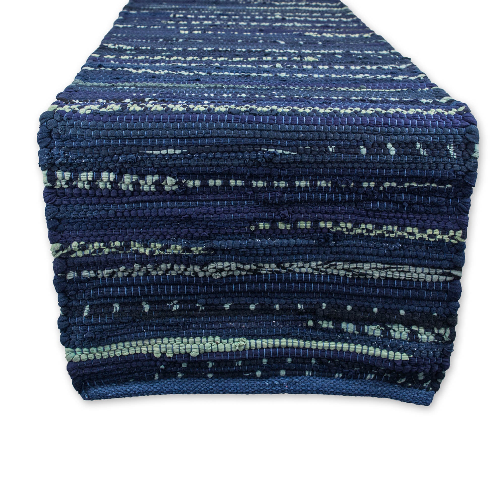 Dii Multi Nautical Blue Chindi Rag Table Runner