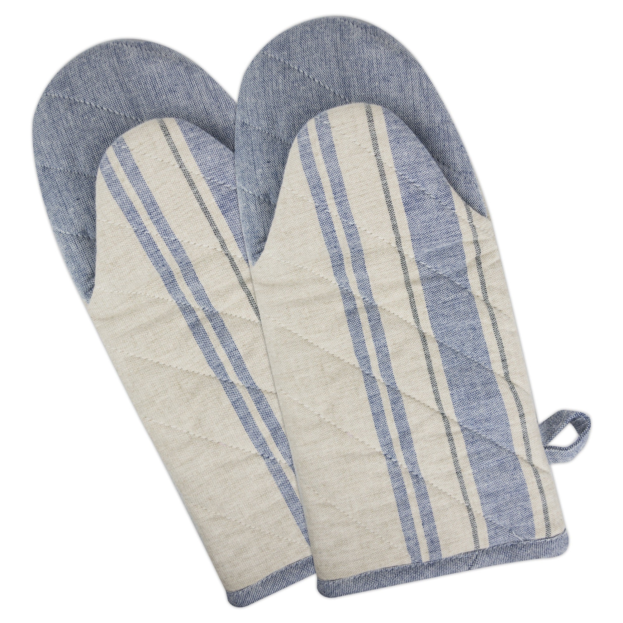 Dii Nautical Blue French Stripe Oven Mitt (Set Of 2)