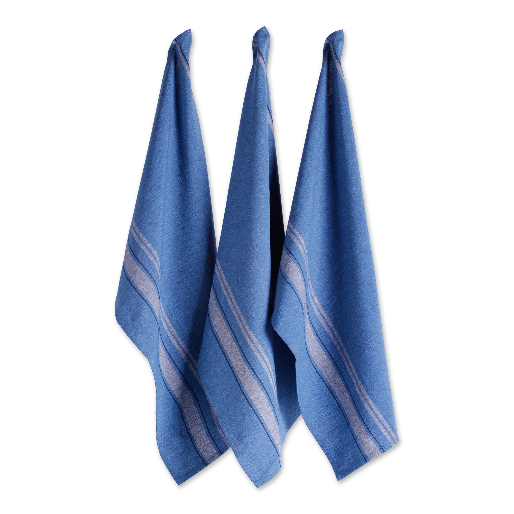 Dii Blue Chambray French Stripe Woven Dishtowel (Set Of 3)