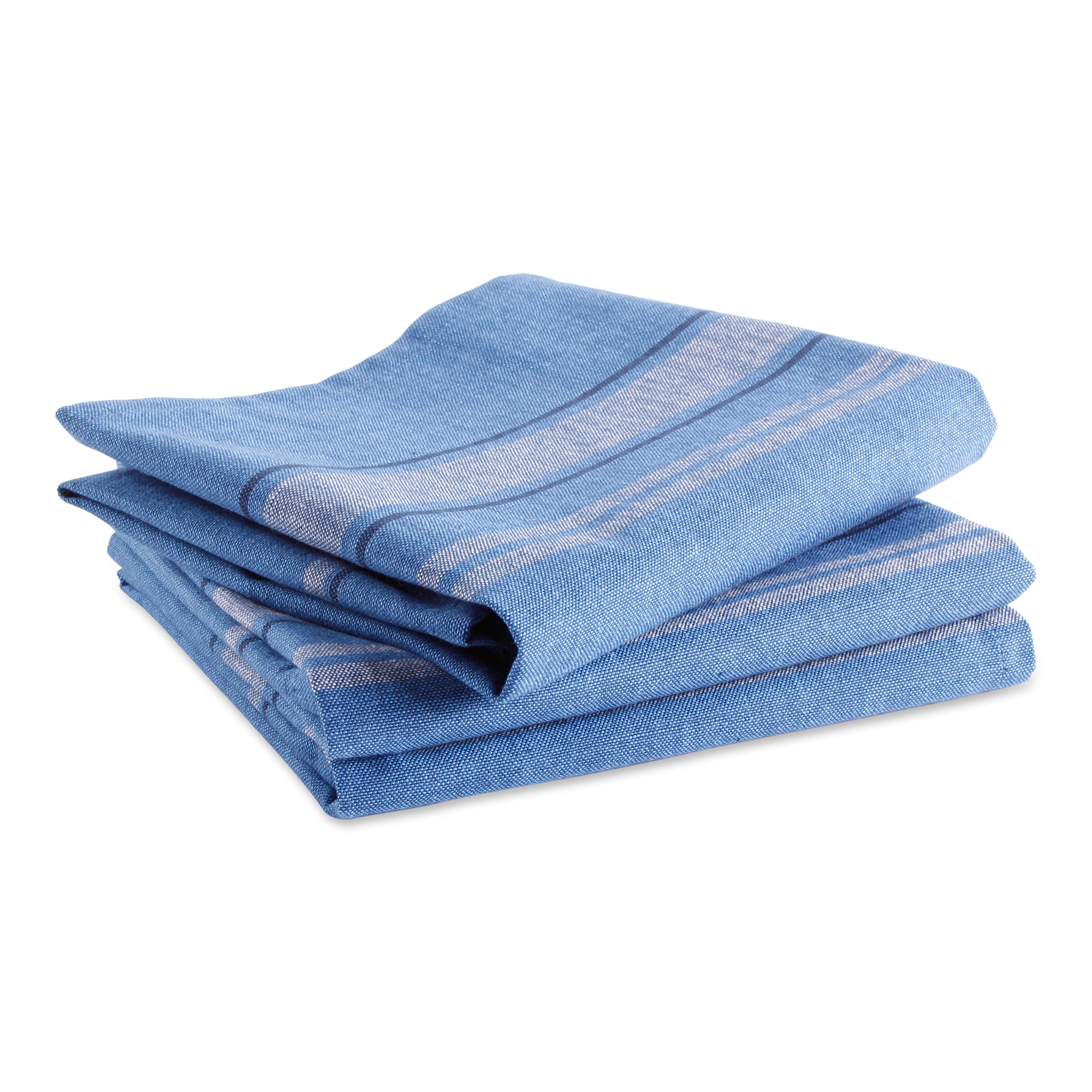 DII Blue Chambray French Stripe Woven Dishtowel (Set of 3)