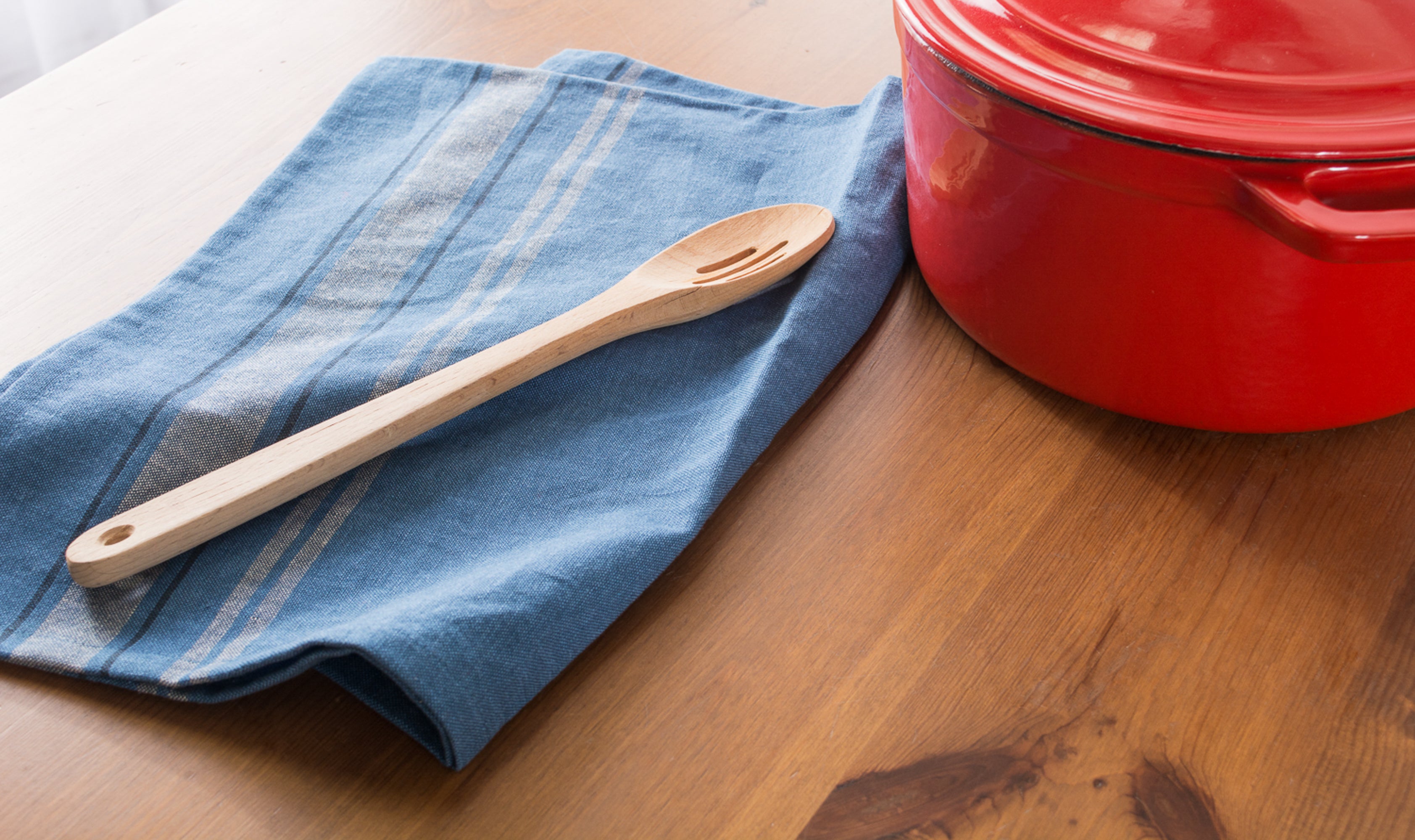 DII Blue Chambray French Stripe Woven Dishtowel (Set of 3)