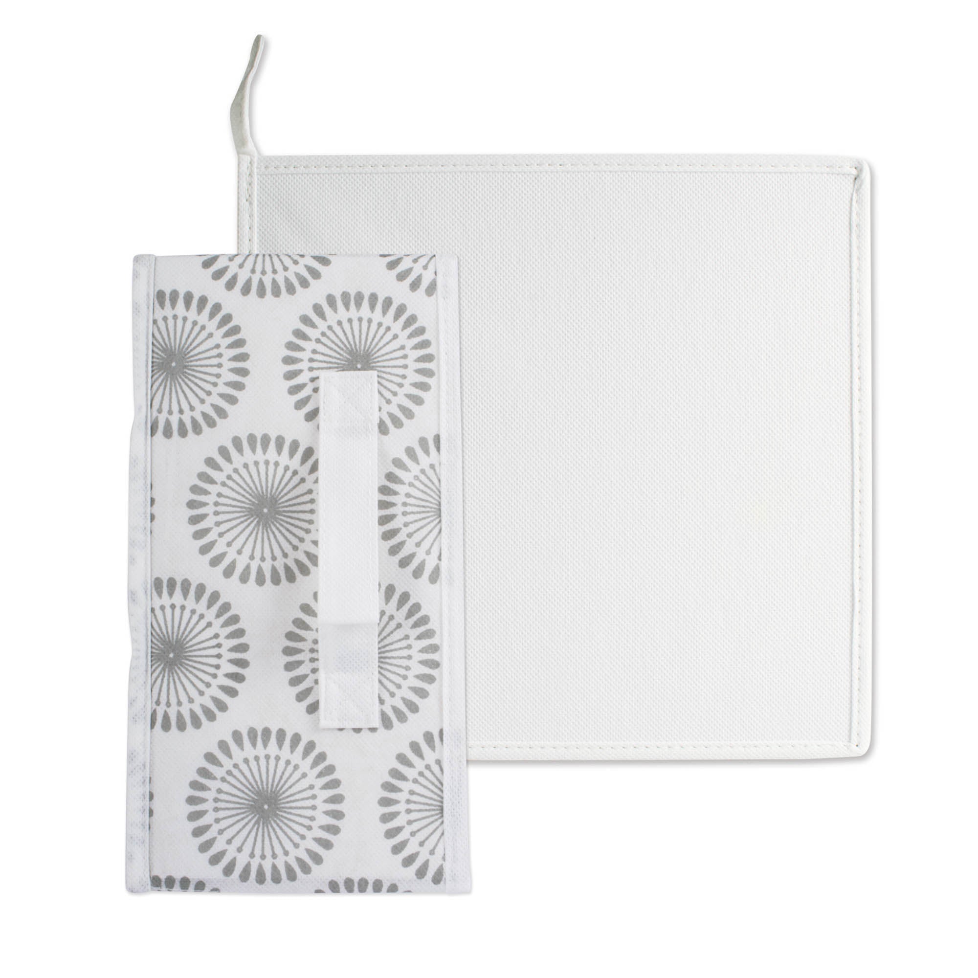 DII Nonwoven Polyester Bin Starburst Gray Square Medium  (Set of 2)