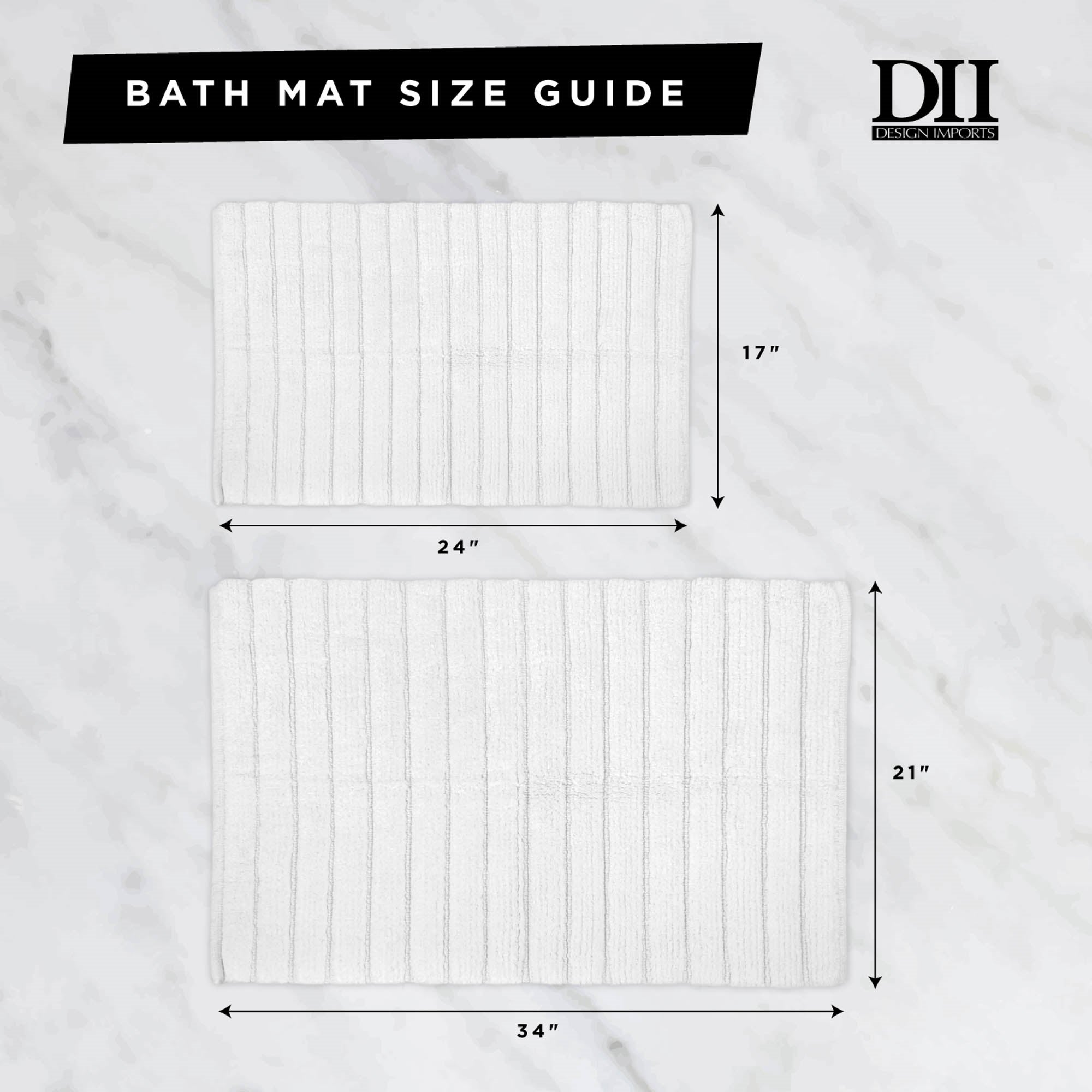 DII Navy Damask Jacquard Bordered Bath Mat