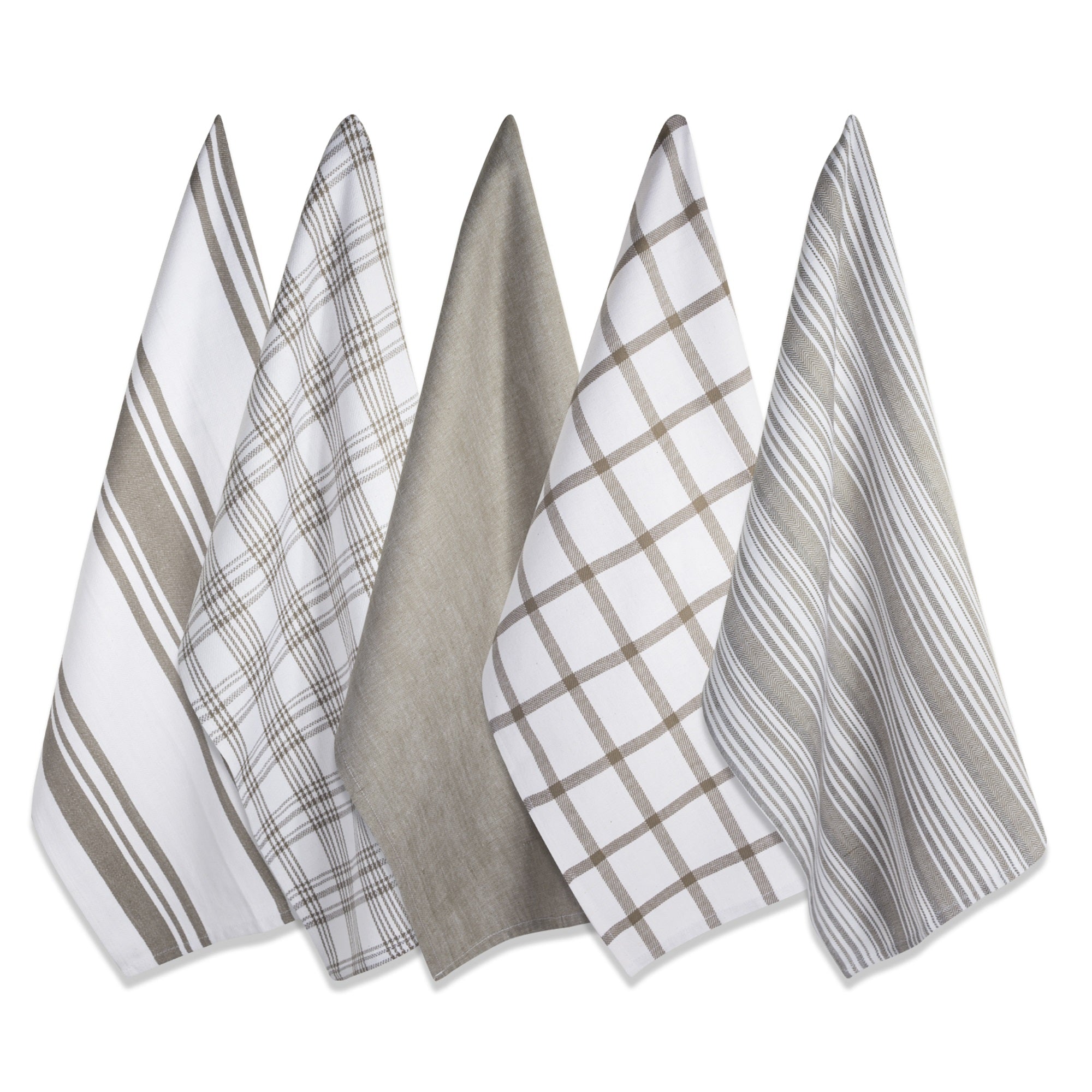 Dii Assorted Brown Woven Dishtowel (Set Of 5)