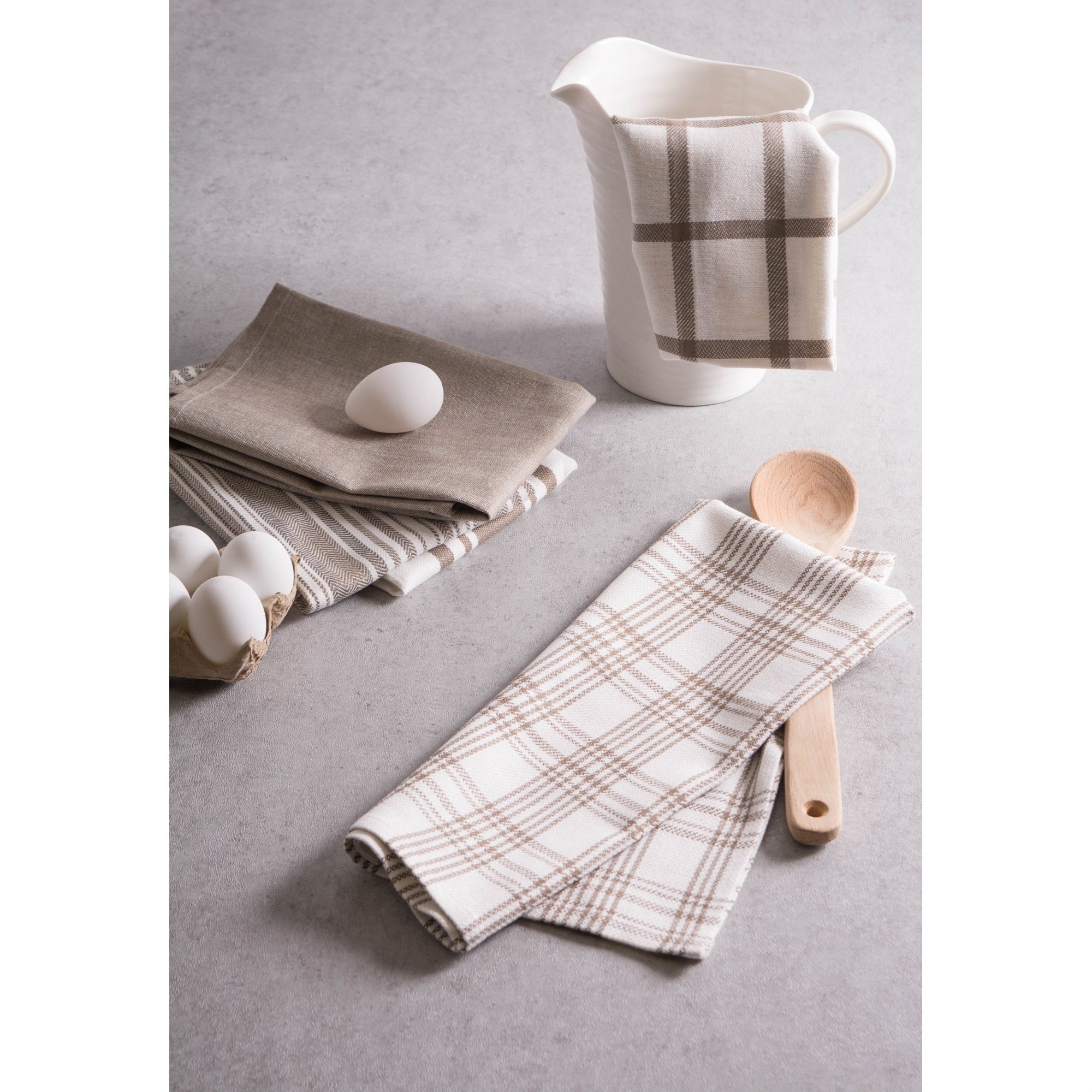 DII Assorted Brown Woven Dishtowel (Set of 5)