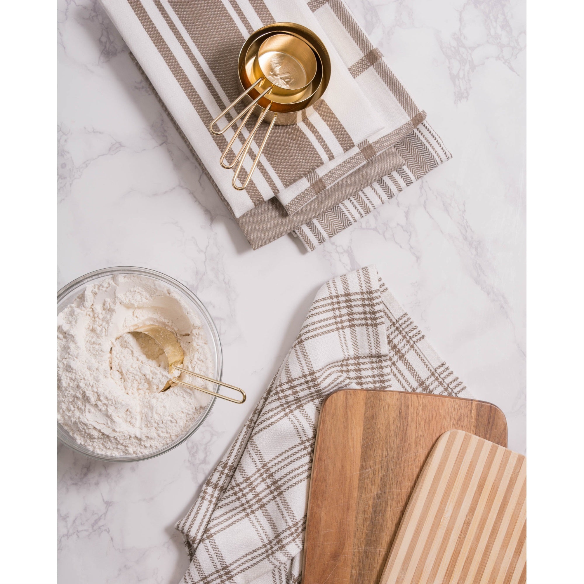 DII Assorted Brown Woven Dishtowel (Set of 5)