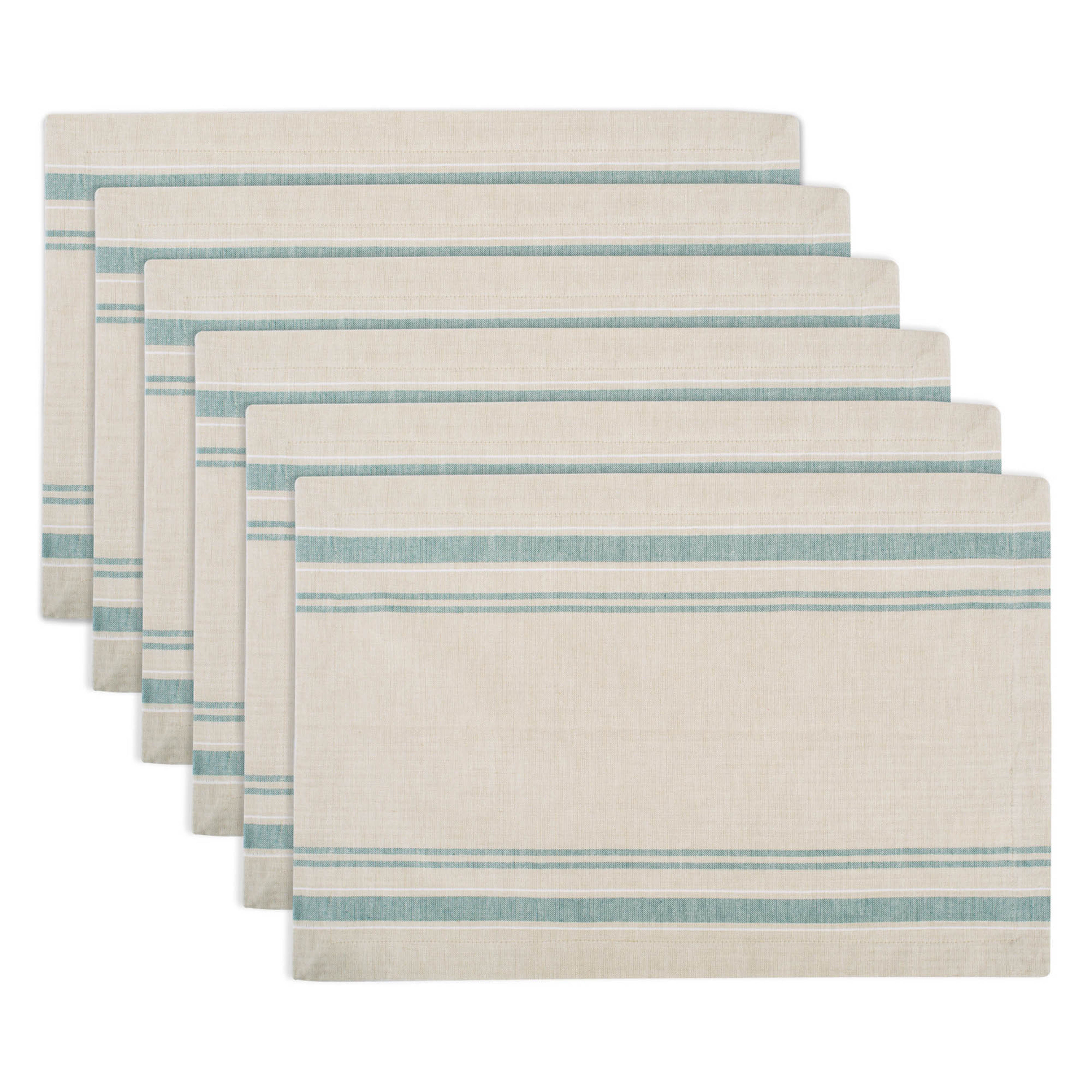 Dii Teal French Stripe Placemat (Set Of 6)