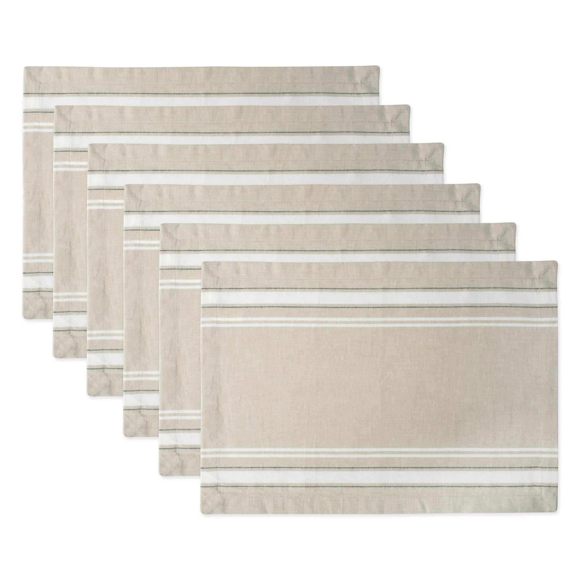 Dii White French Stripe Placemat (Set Of 6)