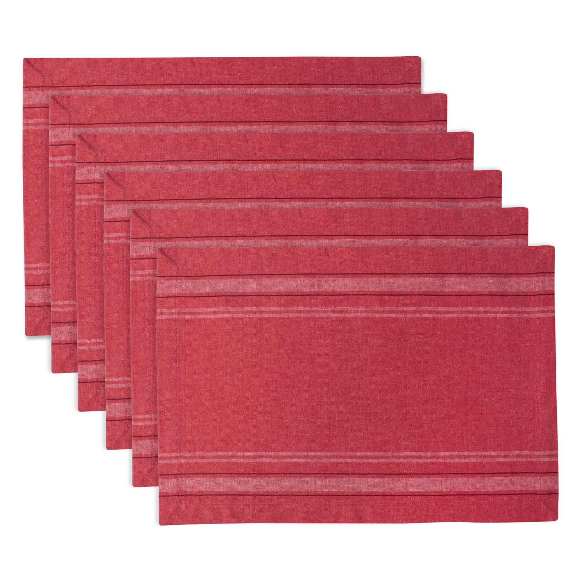 Dii Red Chambray French Stripe Placemat (Set Of 6)
