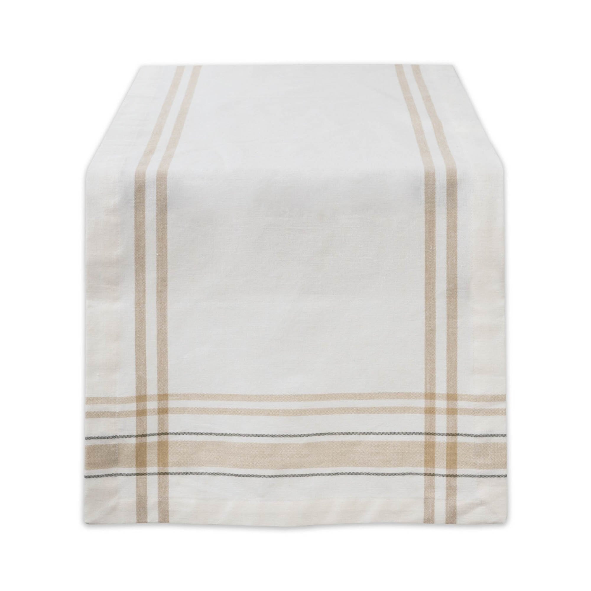 Dii White Chambray French Stripe Table Runner