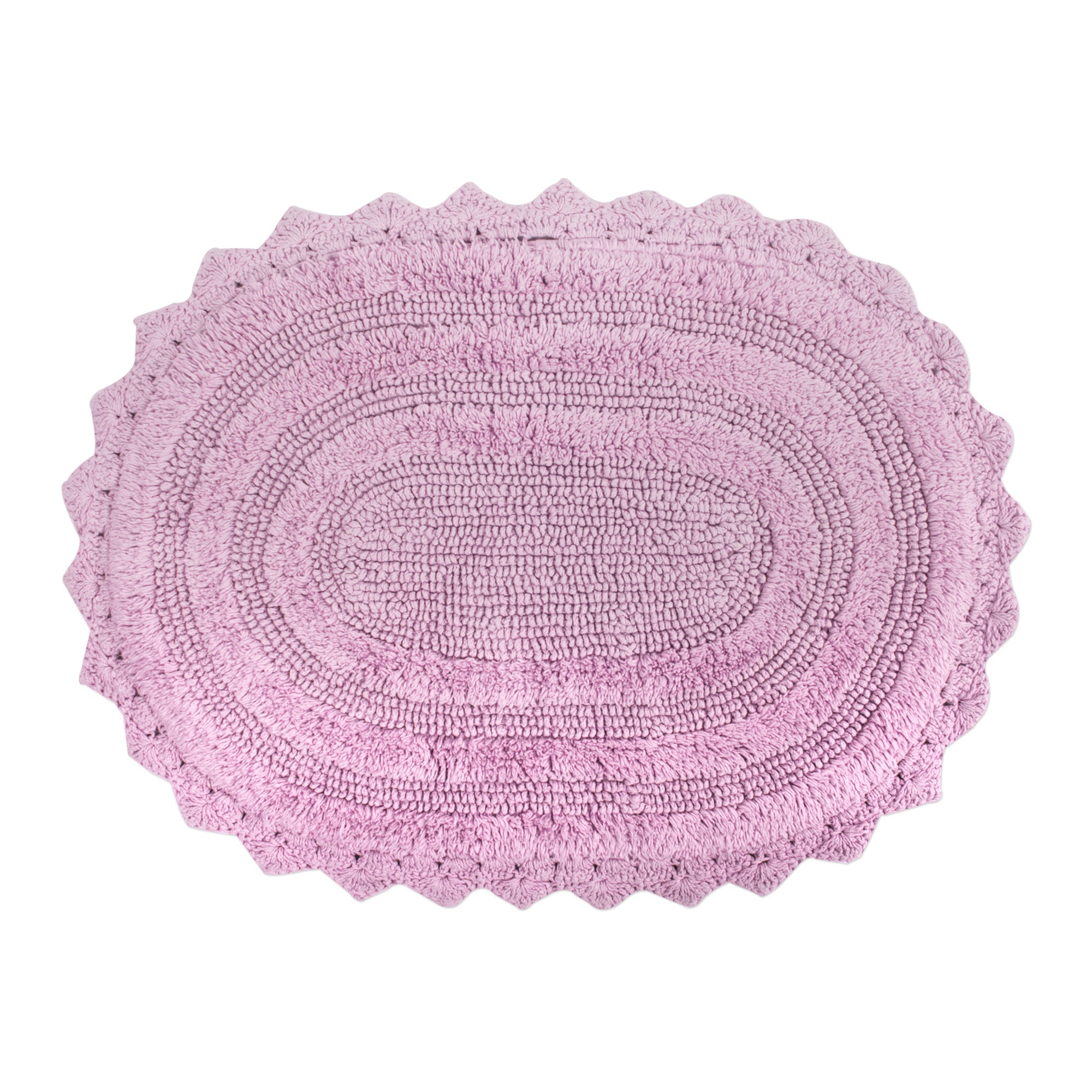 Dii Mauve Small Oval Crochet Bath Mat